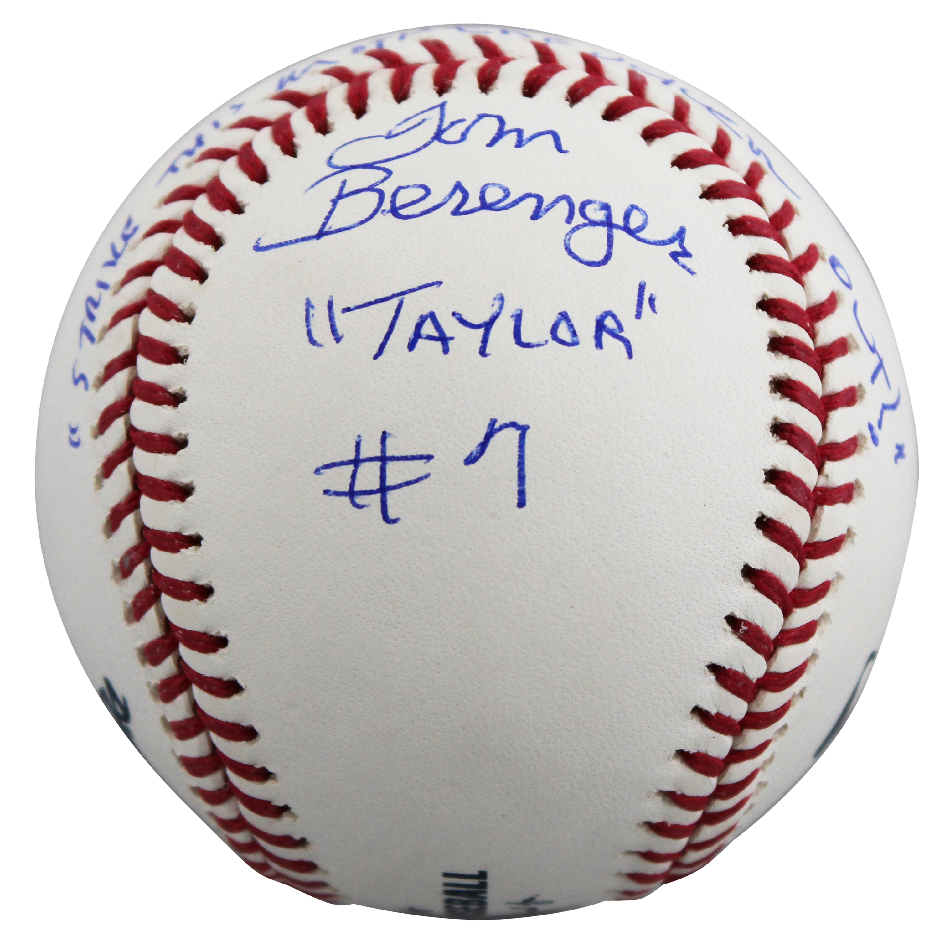 Major League (3) Sheen, Berenger & Bernsen w/ Insc Signed Oml Baseball BAS Wit 1 - Image 5