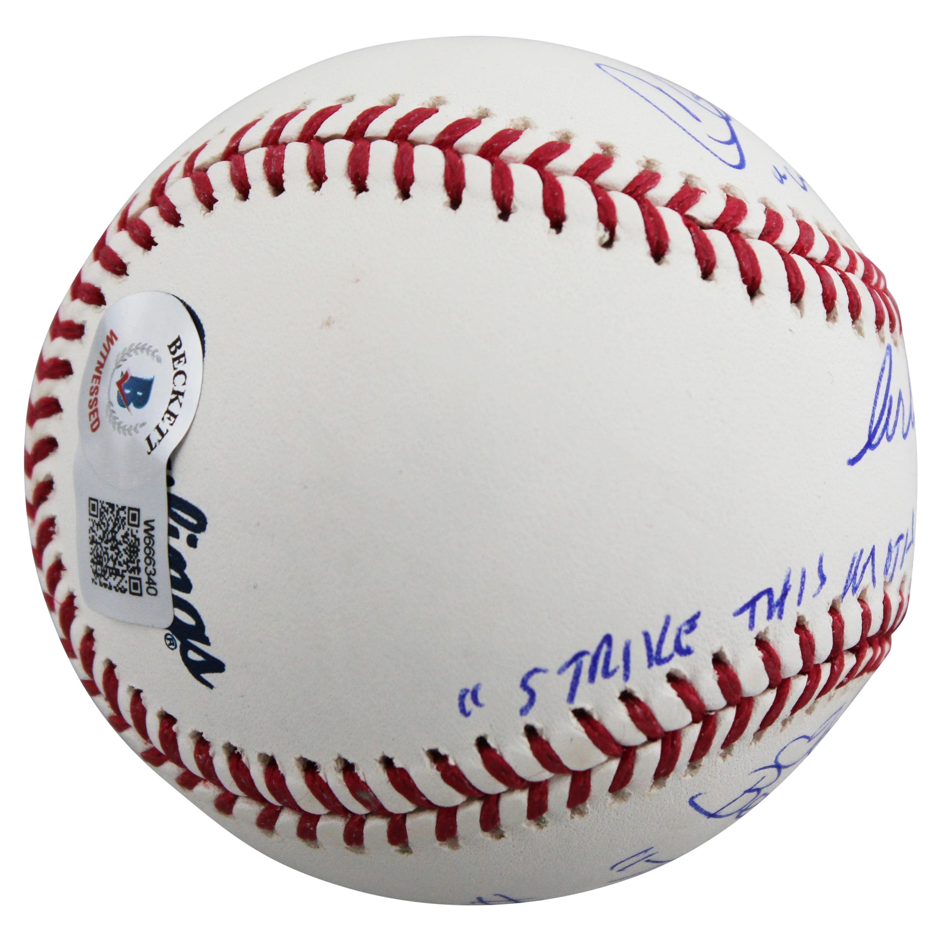 Major League (3) Sheen, Berenger & Bernsen w/ Insc Signed Oml Baseball BAS Wit 1 - Image 6