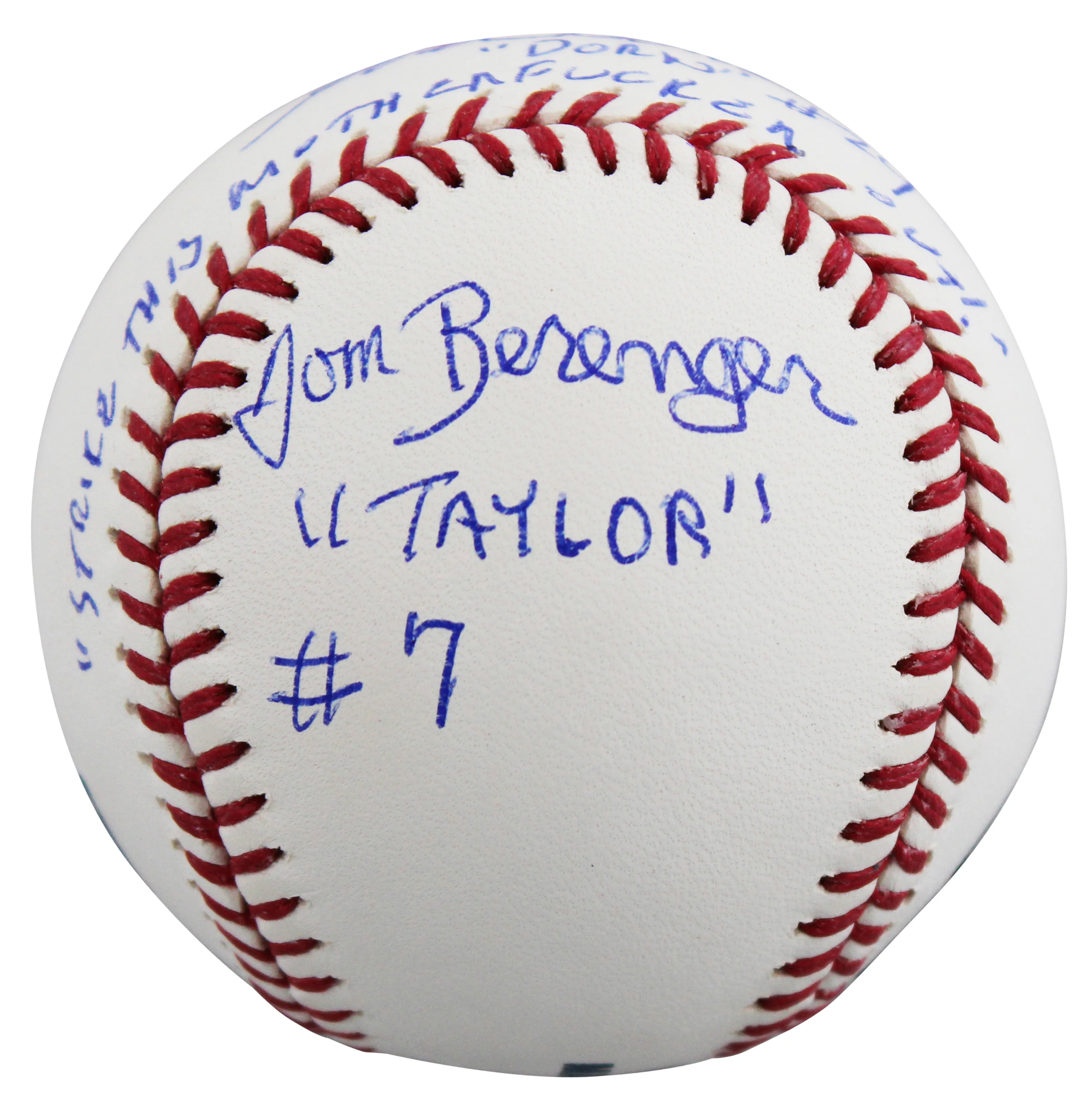 Major League (3) Sheen, Berenger & Bernsen w/ Insc Signed Oml Baseball BAS Wit 2 - Image 5