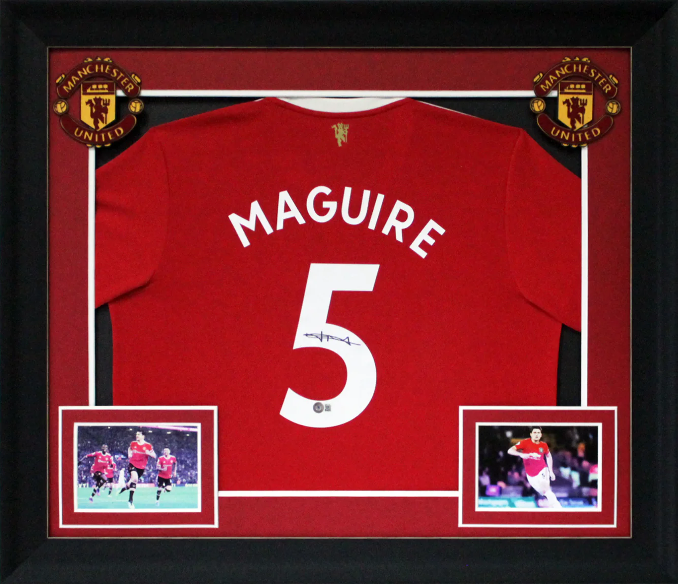 Manchester United Harry Maguire Authentic Signed Red Adidas Framed Jersey BAS - Image 2