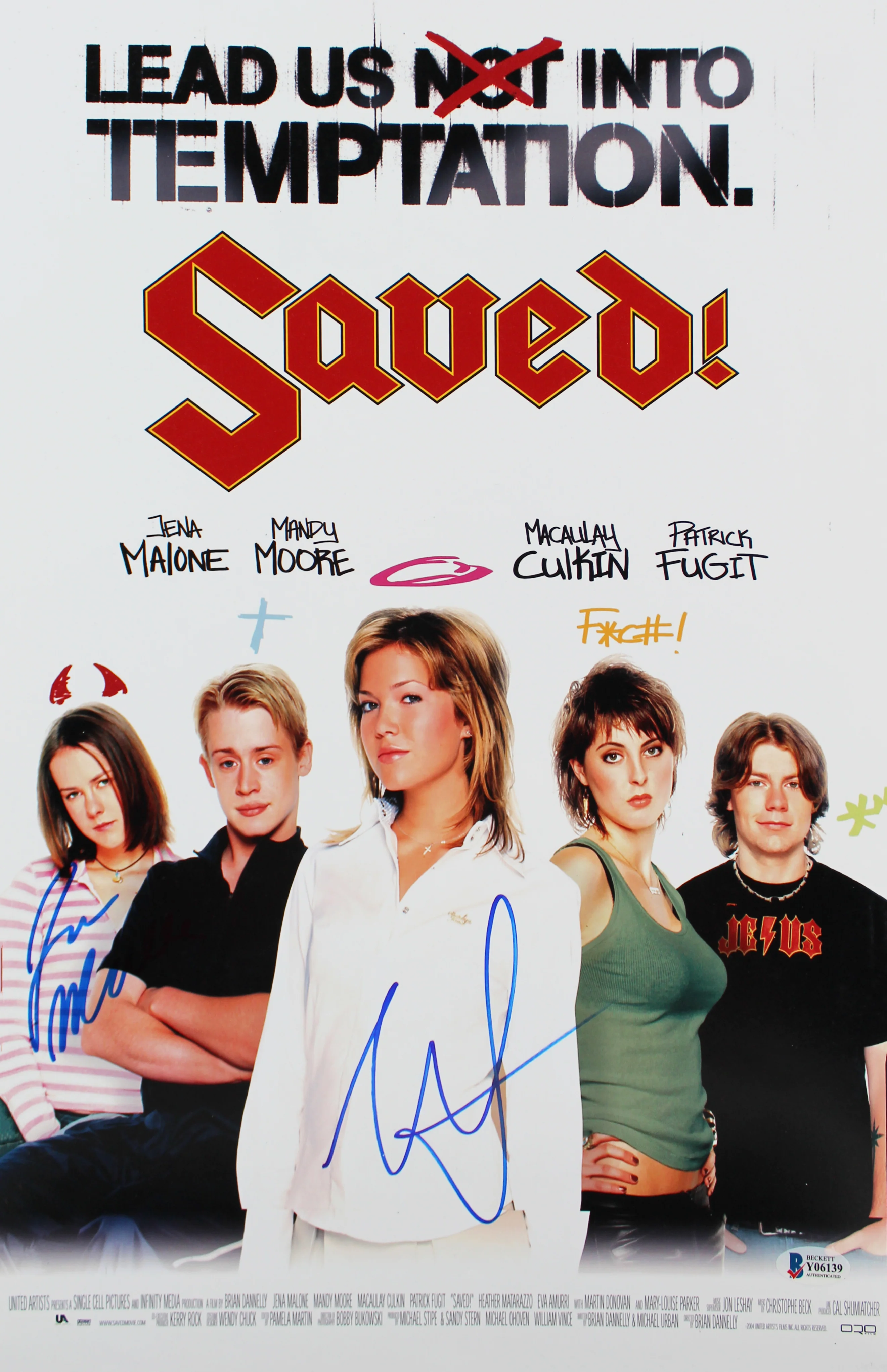 Mandy Moore & Jena Malone Saved! Authentic Signed 12x18 Photo BAS #Y06139 - Image 2