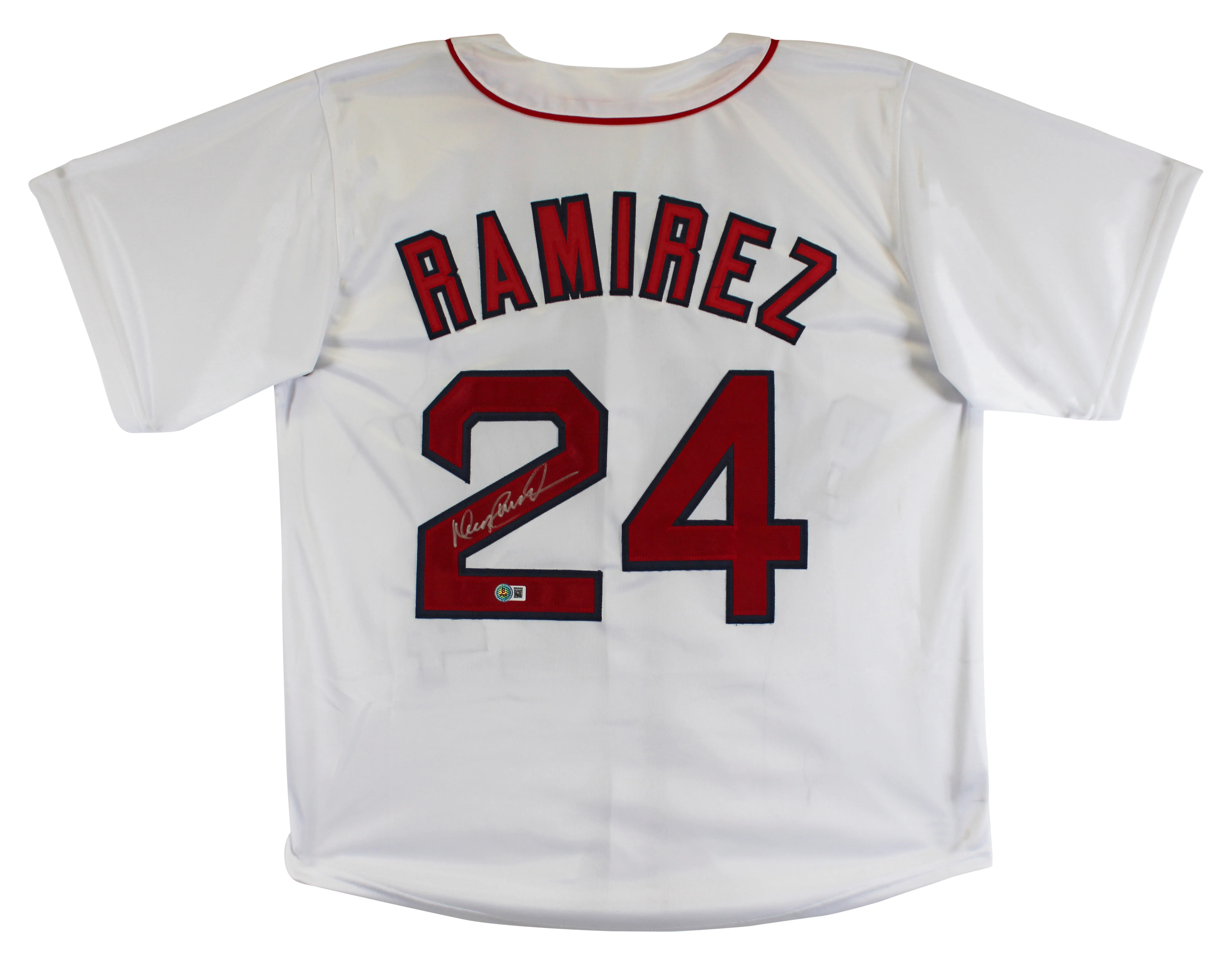 Manny Ramirez Authentic Signed White Pro Style Jersey Autographed BAS Witnessed - Image 2