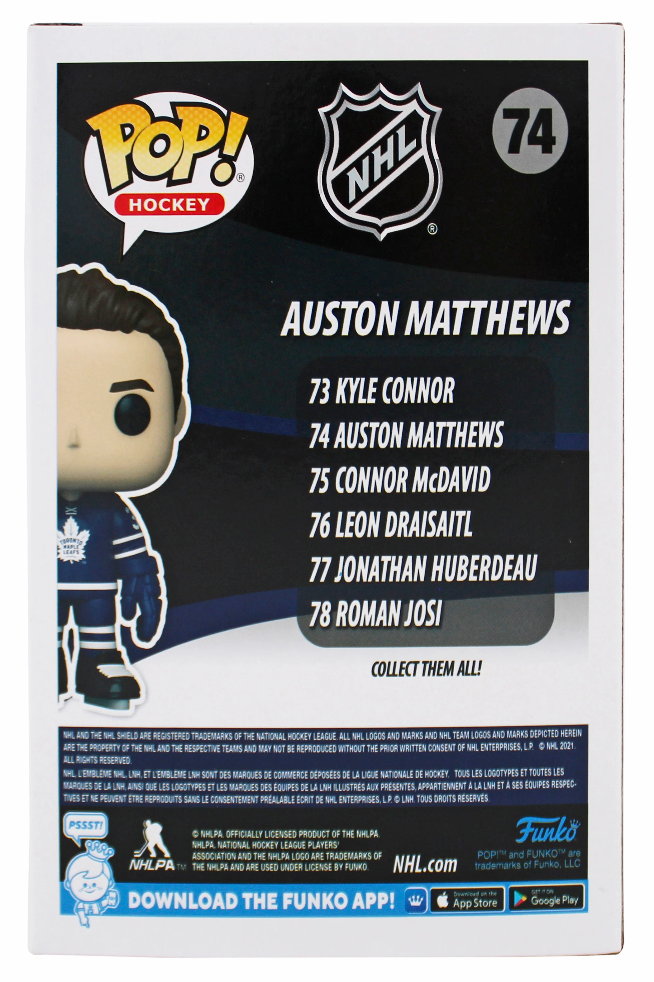 Maple Leafs Auston Matthews Signed #74 Funko Pop Vinyl Figure BAS & Fan - Image 6