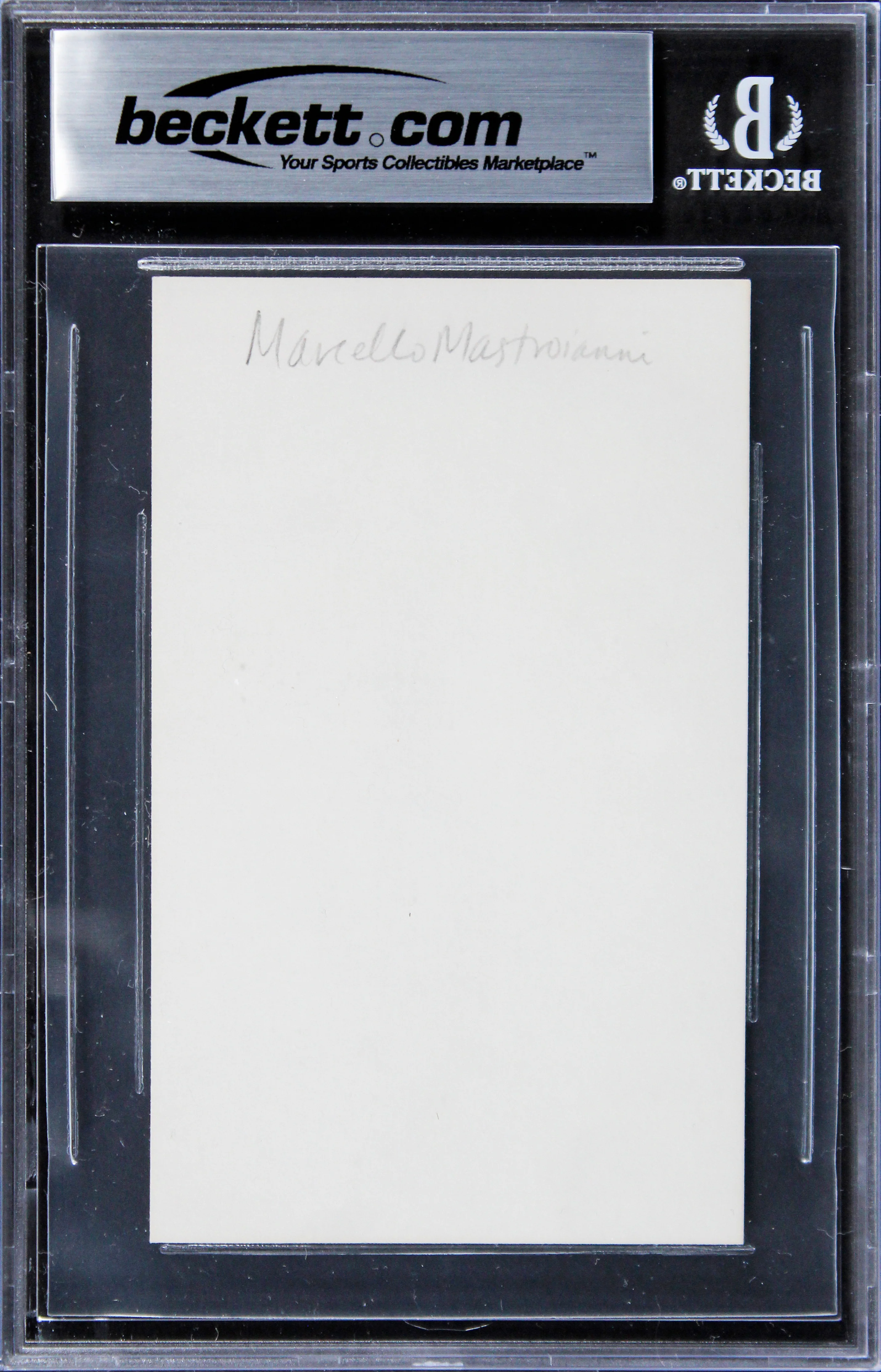Marcello Mastroianni La Dolce Vita Authentic Signed 3x5 Index Card BAS Slabbed - Image 3