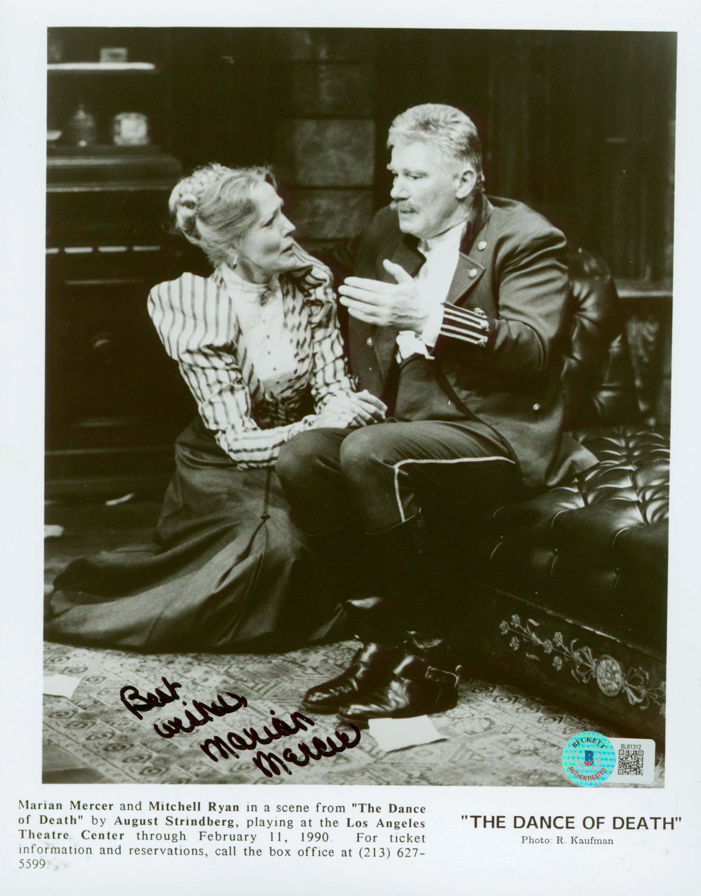 Marian Mercer The Dance of Death "Best Wishes" Signed 8x10 Photo BAS #BL81312 - Image 2