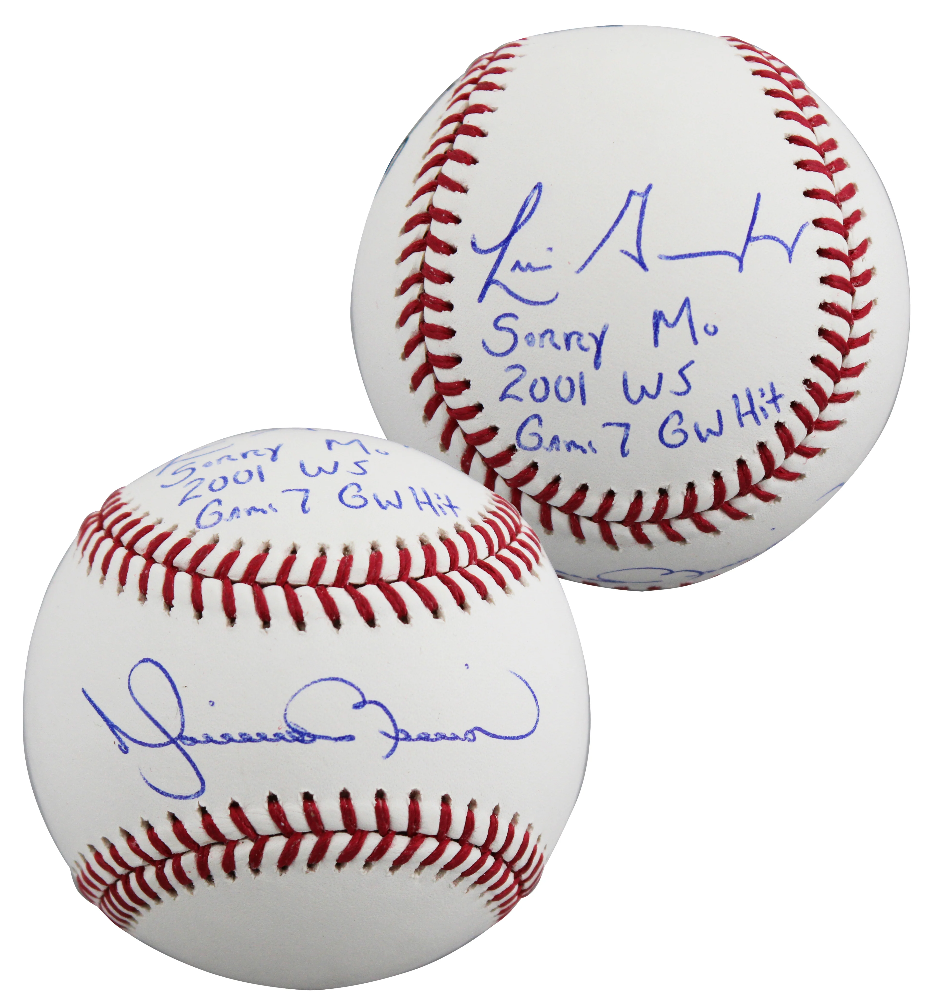 Mariano Rivera & Luis Gonzalez "Sorry Mo" Signed Baseball W/ Case BAS Witnessed - Image 3