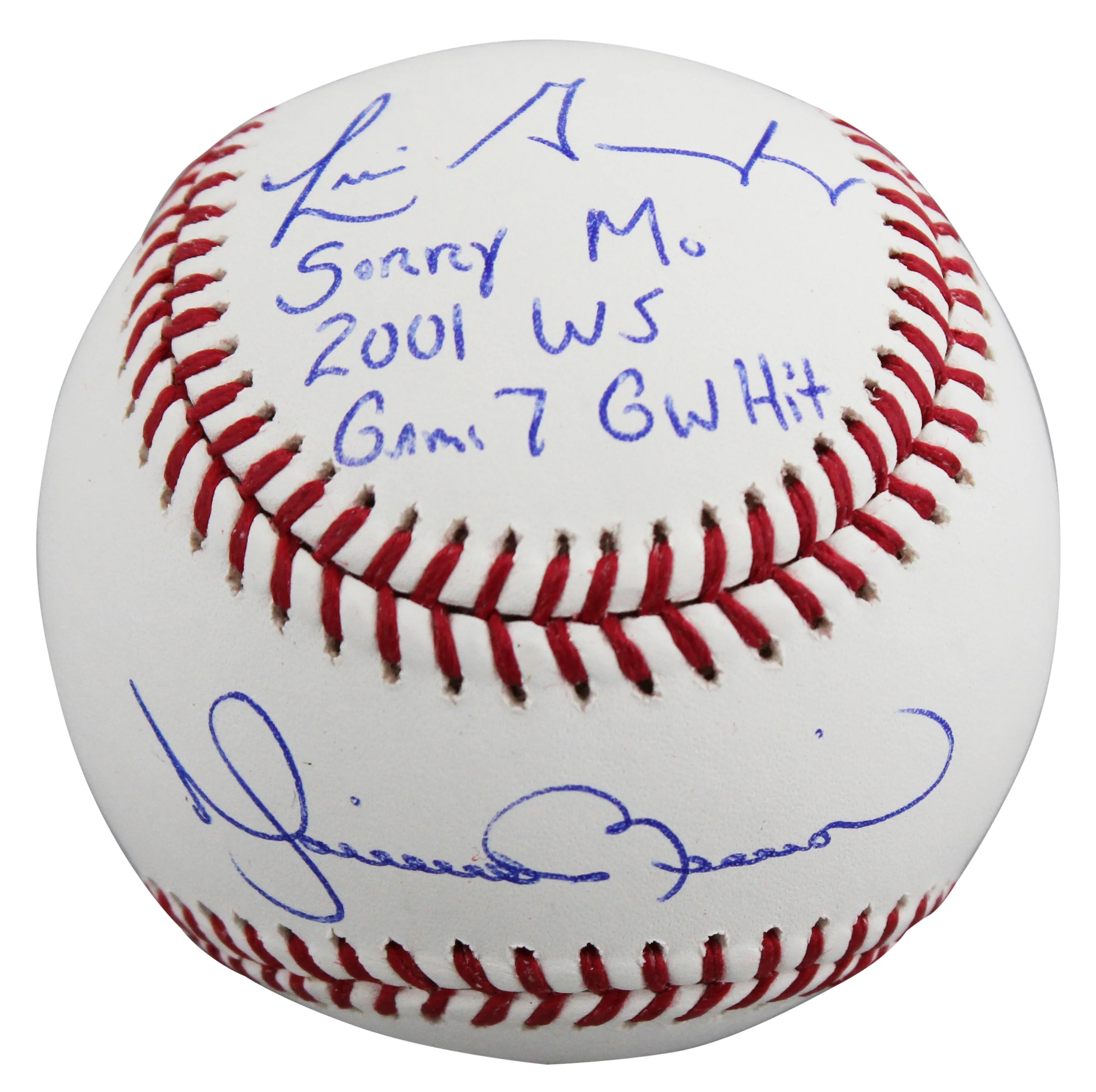 Mariano Rivera & Luis Gonzalez "Sorry Mo" Signed Oml Baseball BAS Witnessed - Image 3