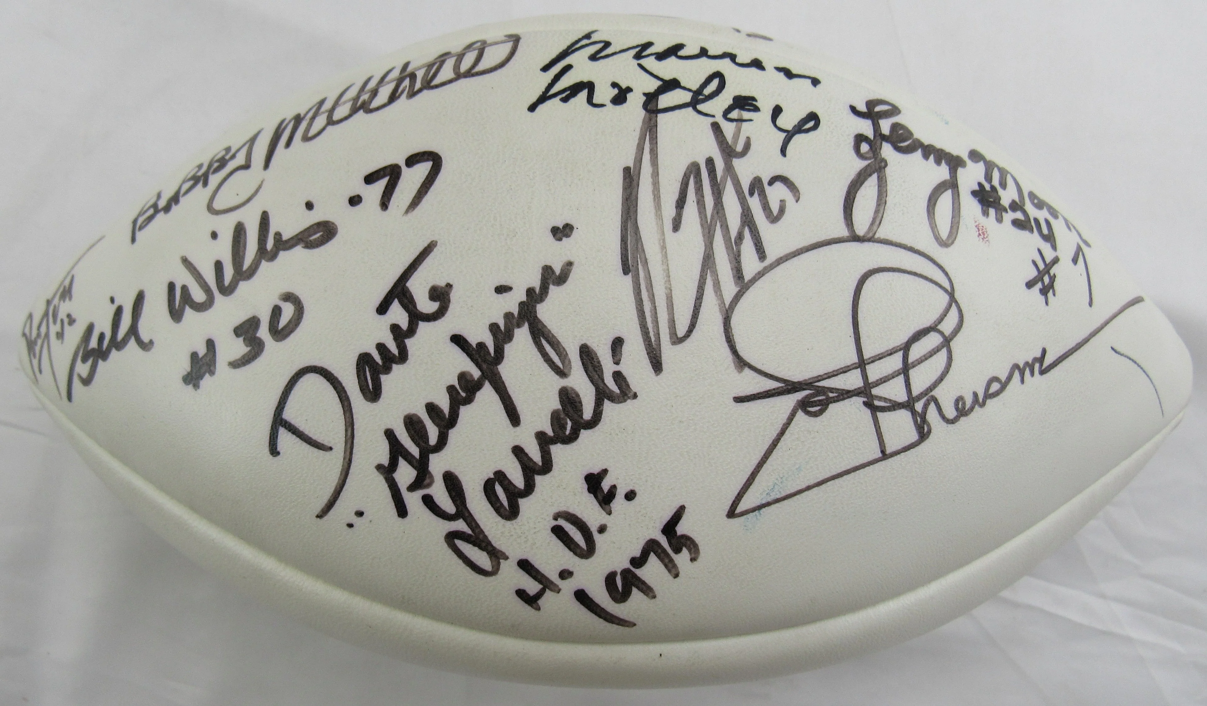 Multi Signed Wilson Football w/13 Signatures - Joe Theismtann, Ronnie Lott, Bill Willis - Image 2