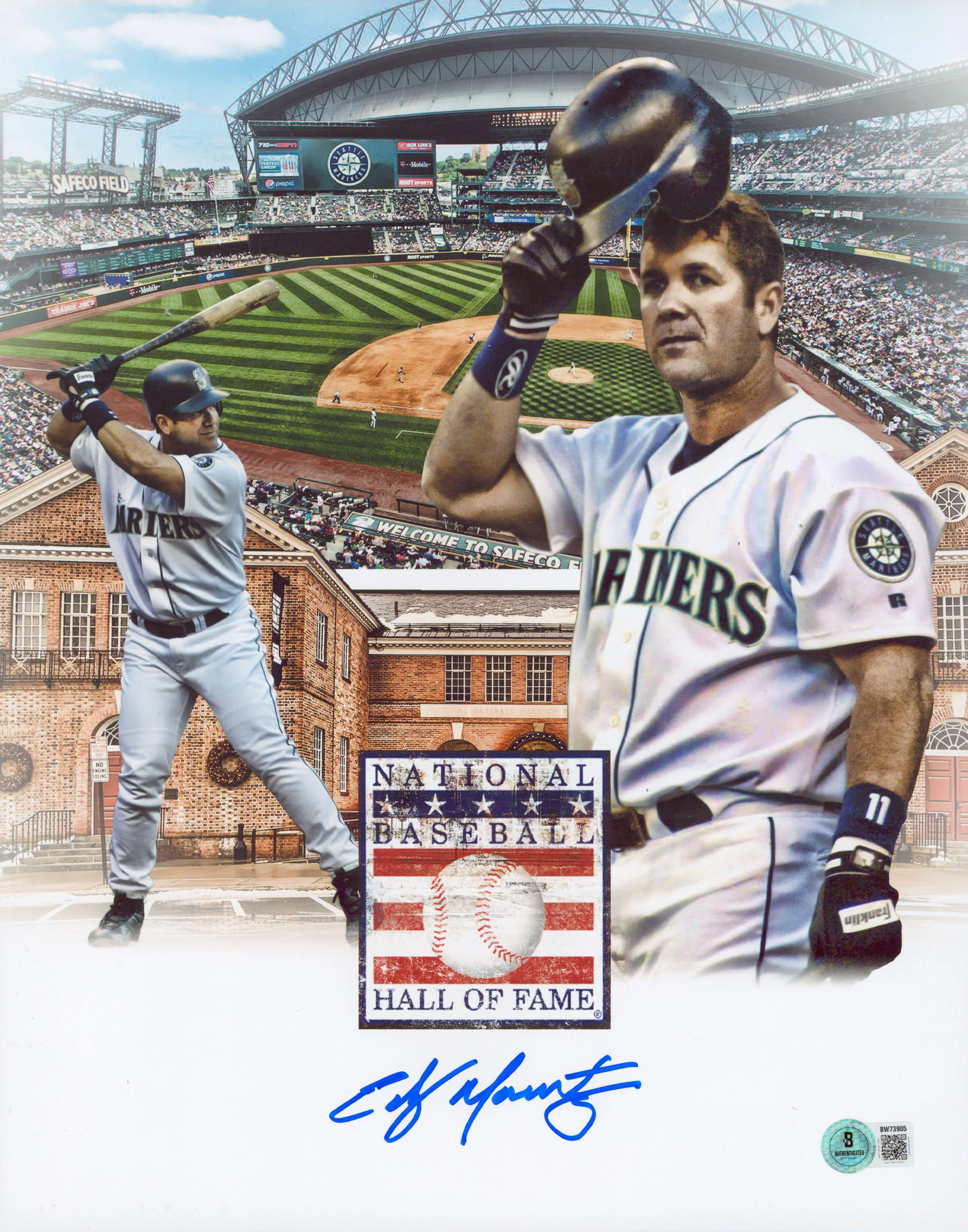Mariners Edgar Martinez Authentic Signed 11x14 Collage Photo Autographed BAS - Image 2