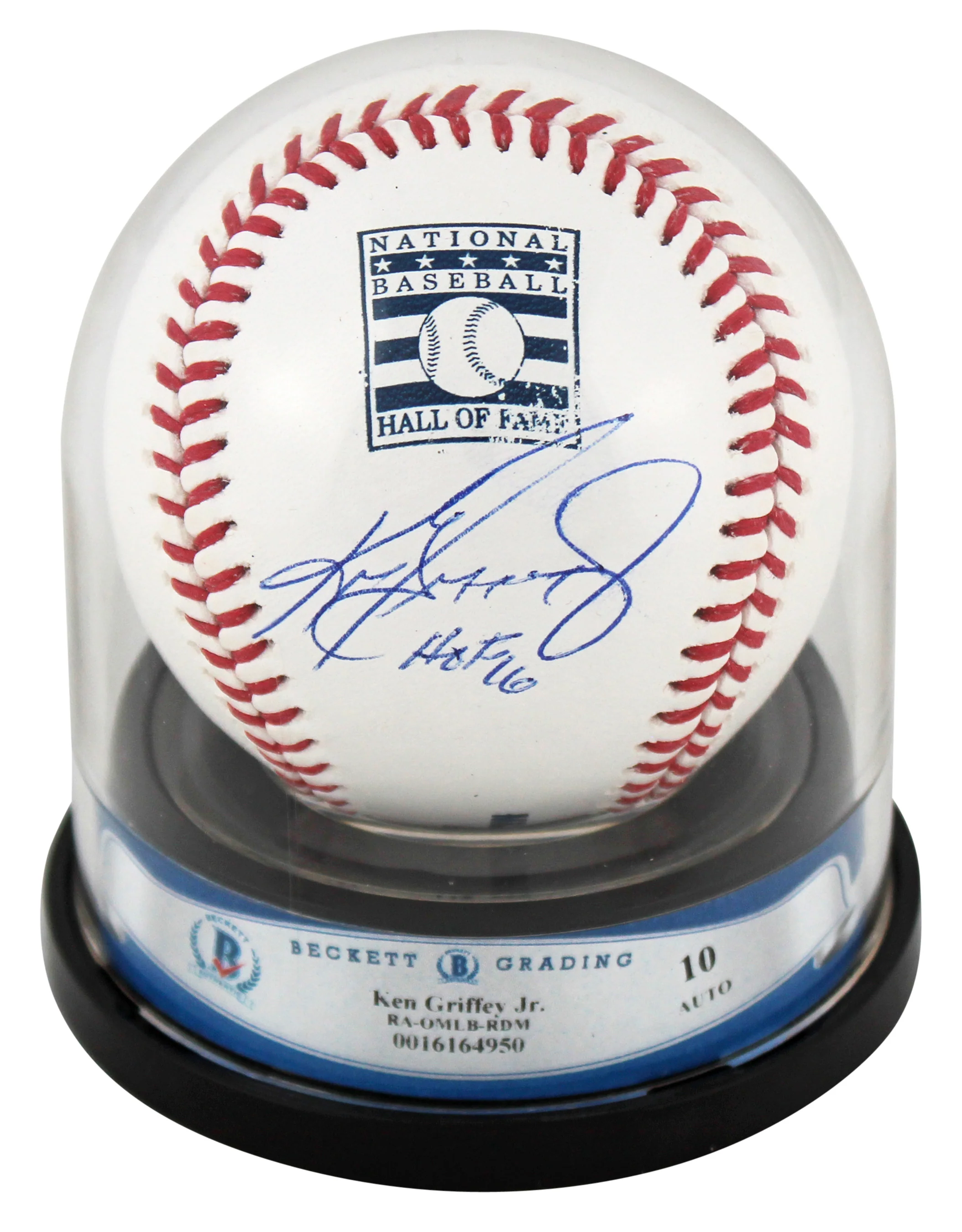 Mariners Ken Griffey Jr. "HOF 16" Signed HOF Logo Oml Baseball Auto 10! BAS 2 - Image 2