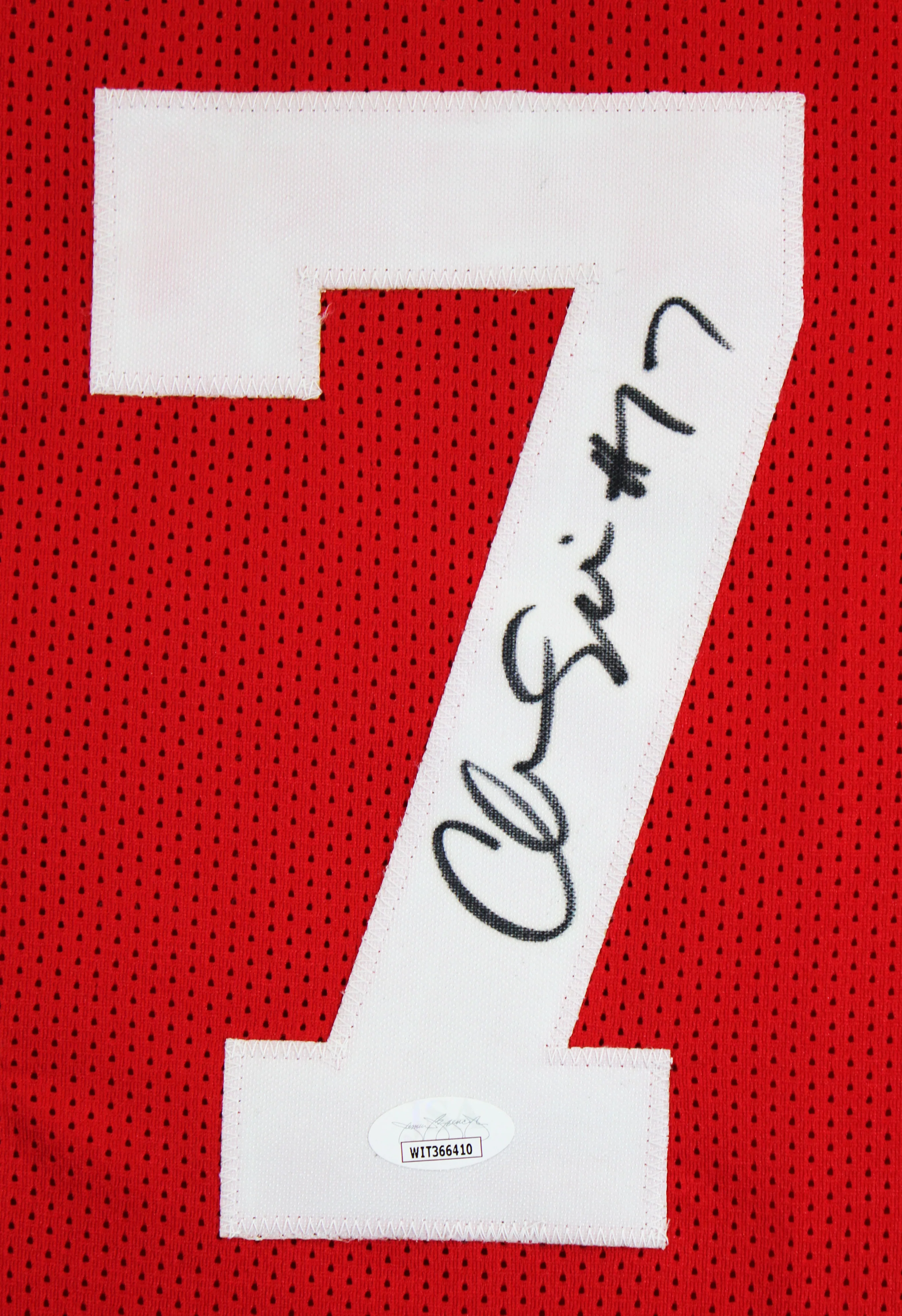 Mario Elie Authentic Signed Red Pro Style Jersey Autographed JSA #WIT366410 - Image 3
