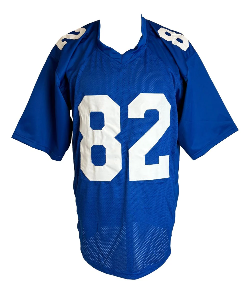 Mario Manningham New York Signed Blue Football Jersey JSA Hologram - Image 3