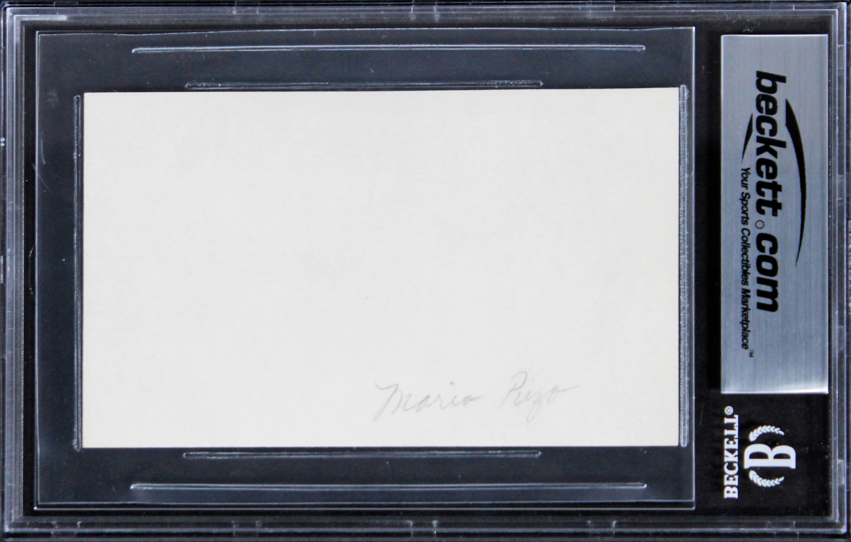 Mario Puzo The Godfather Authentic Signed 3x5 Index Card BAS Slabbed - Image 3
