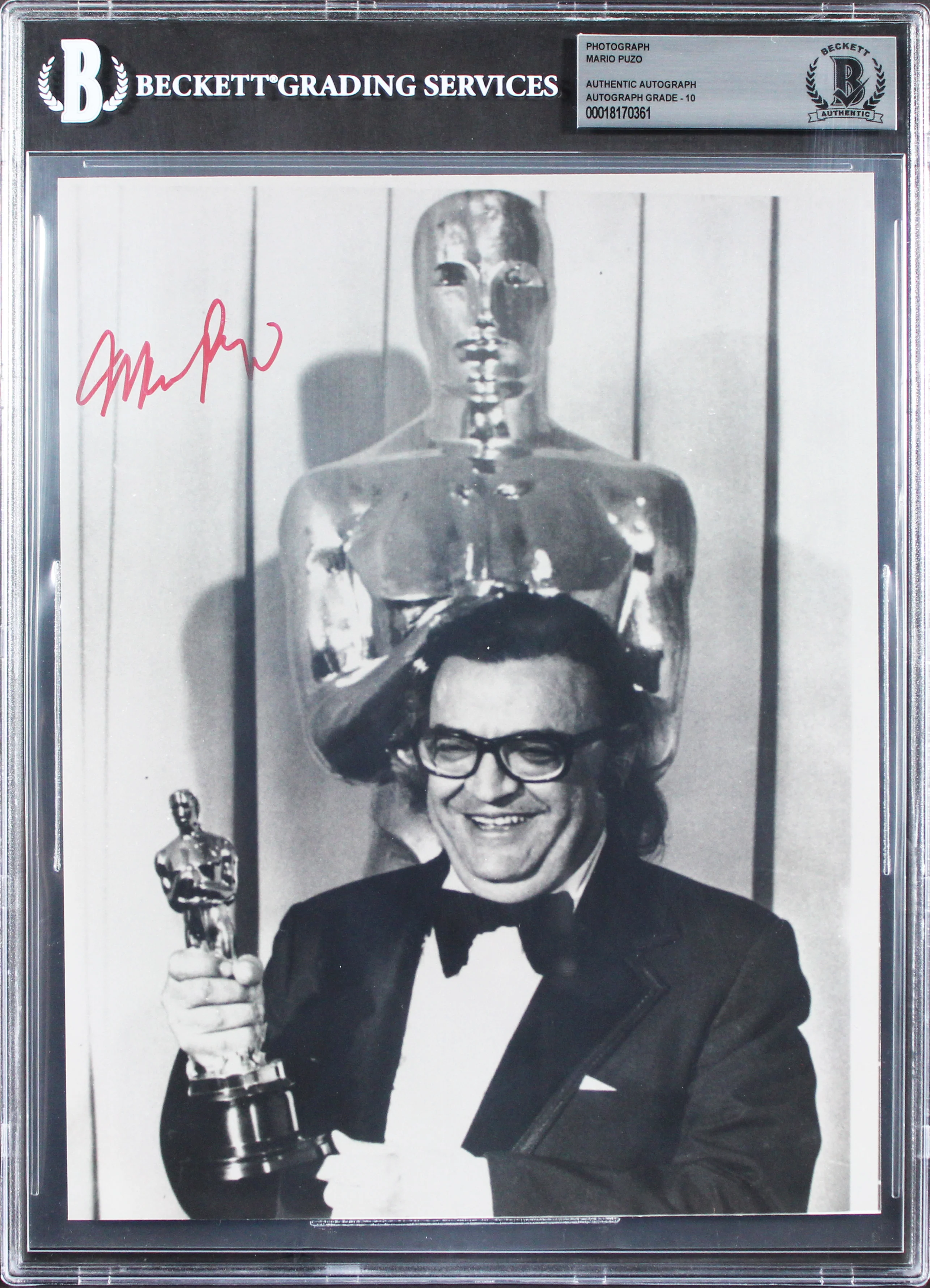 Mario Puzo The Godfather Authentic Signed 8x10 Photo Auto Graded 10! BAS Slabbed - Image 2