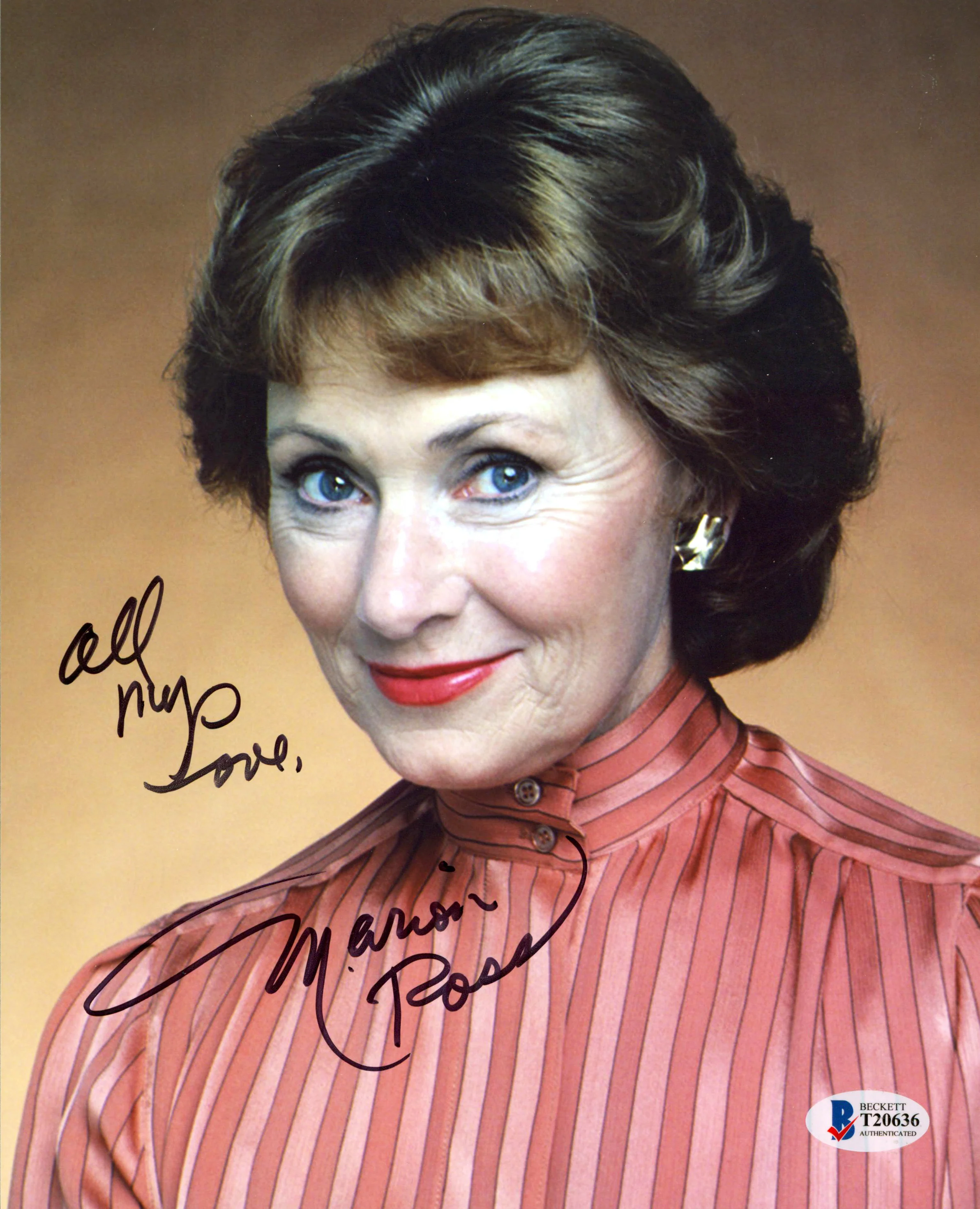 Marion Ross Happy Days "All My Love" Authentic Signed 8x10 Photo BAS #T20636 - Image 2