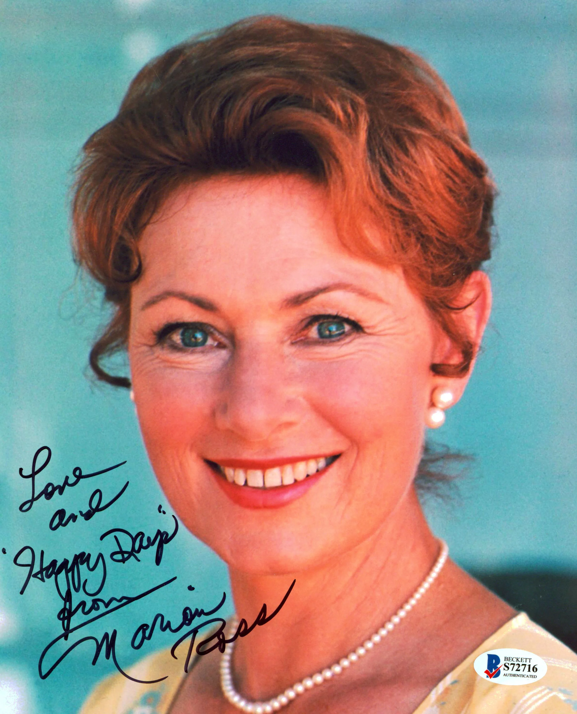 Marion Ross Happy Days "Love And Happy Days From" Signed 8x10 Photo BAS #S72716 - Image 2