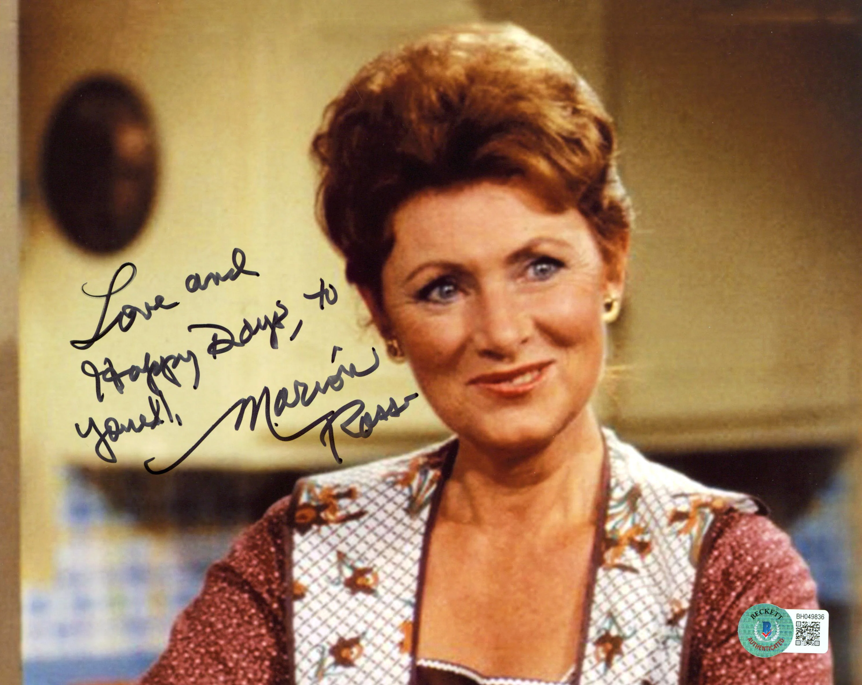 Marion Ross Happy Days "Love and Happy Days" Signed 8x10 Photo BAS #BH049836 - Image 2