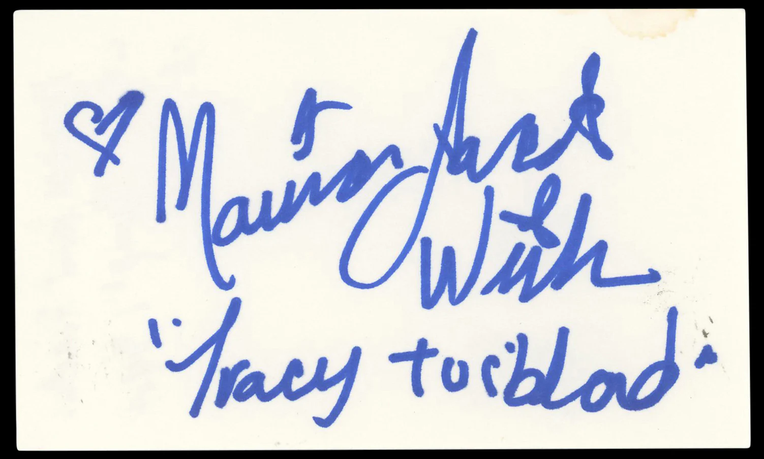 Marissa Jaret Winokur Hairspray Authentic Signed 3x5 Index Card BAS #BP50653 - Image 2