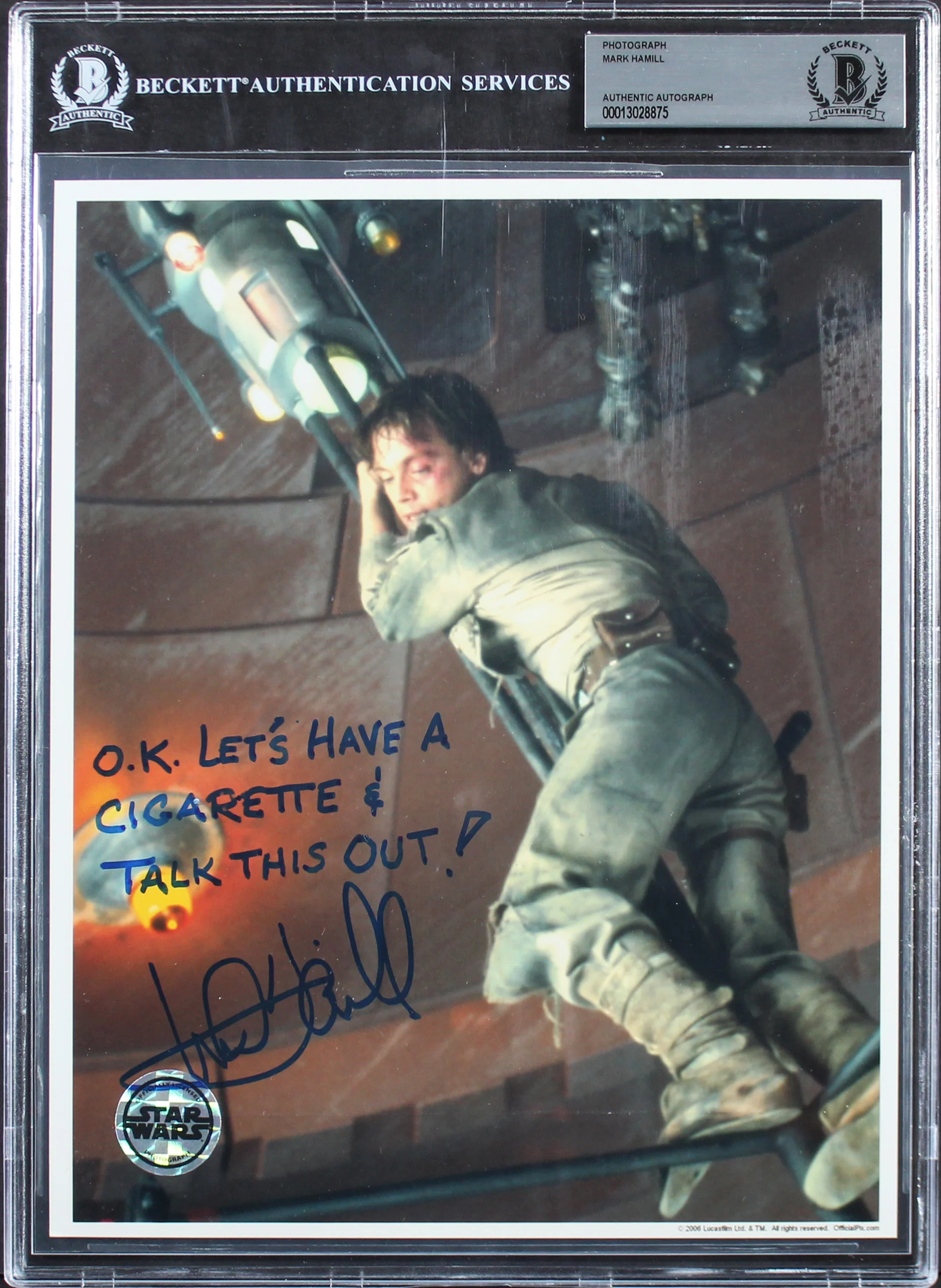 Mark Hamill Star Wars The Empire Strikes Back Signed 8x10 Photo BAS Slabbed 1 - Image 2