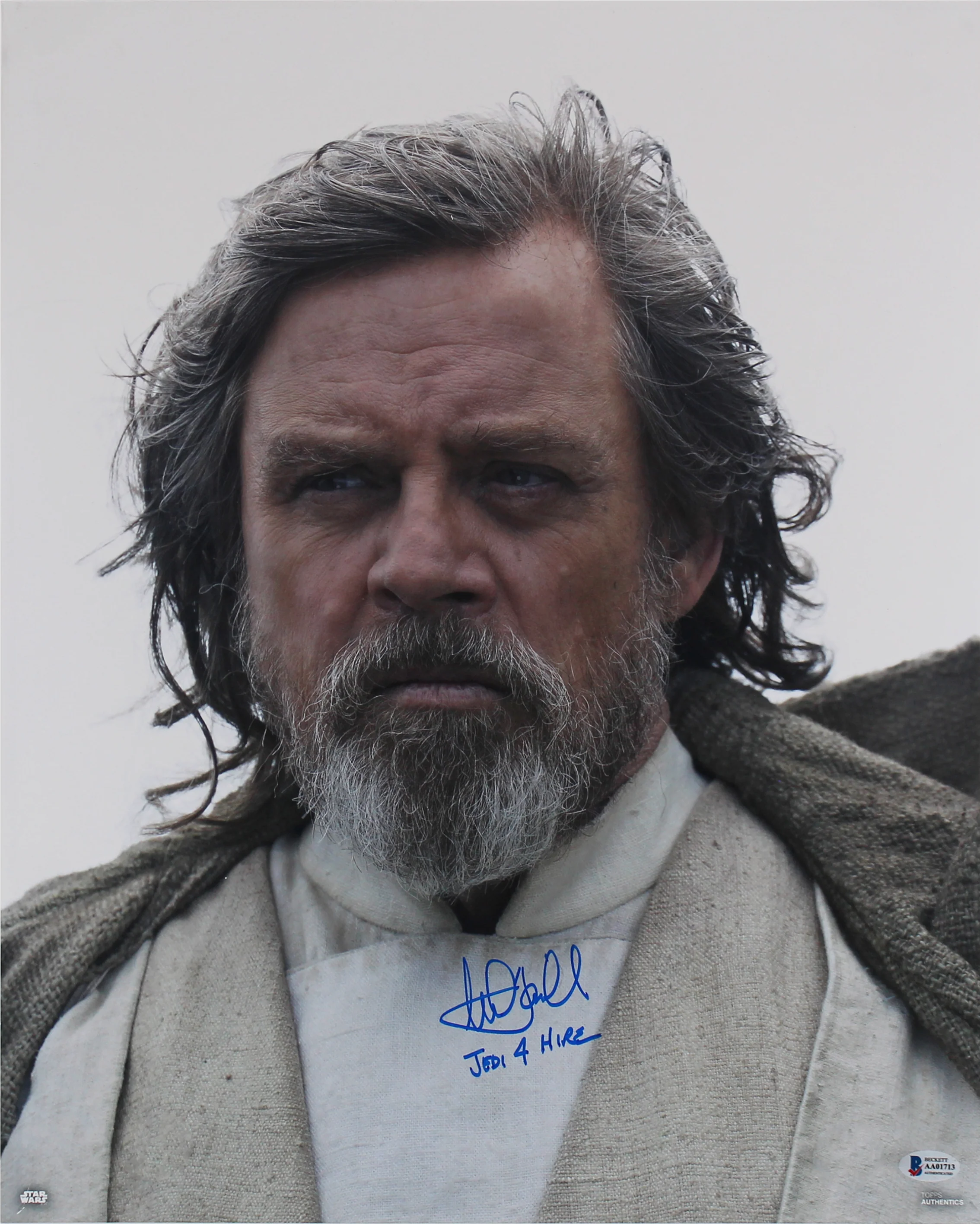 Mark Hamill Star Wars The Force Awakens "Jedi 4 Hire" Signed 16x20 Photo BAS - Image 2