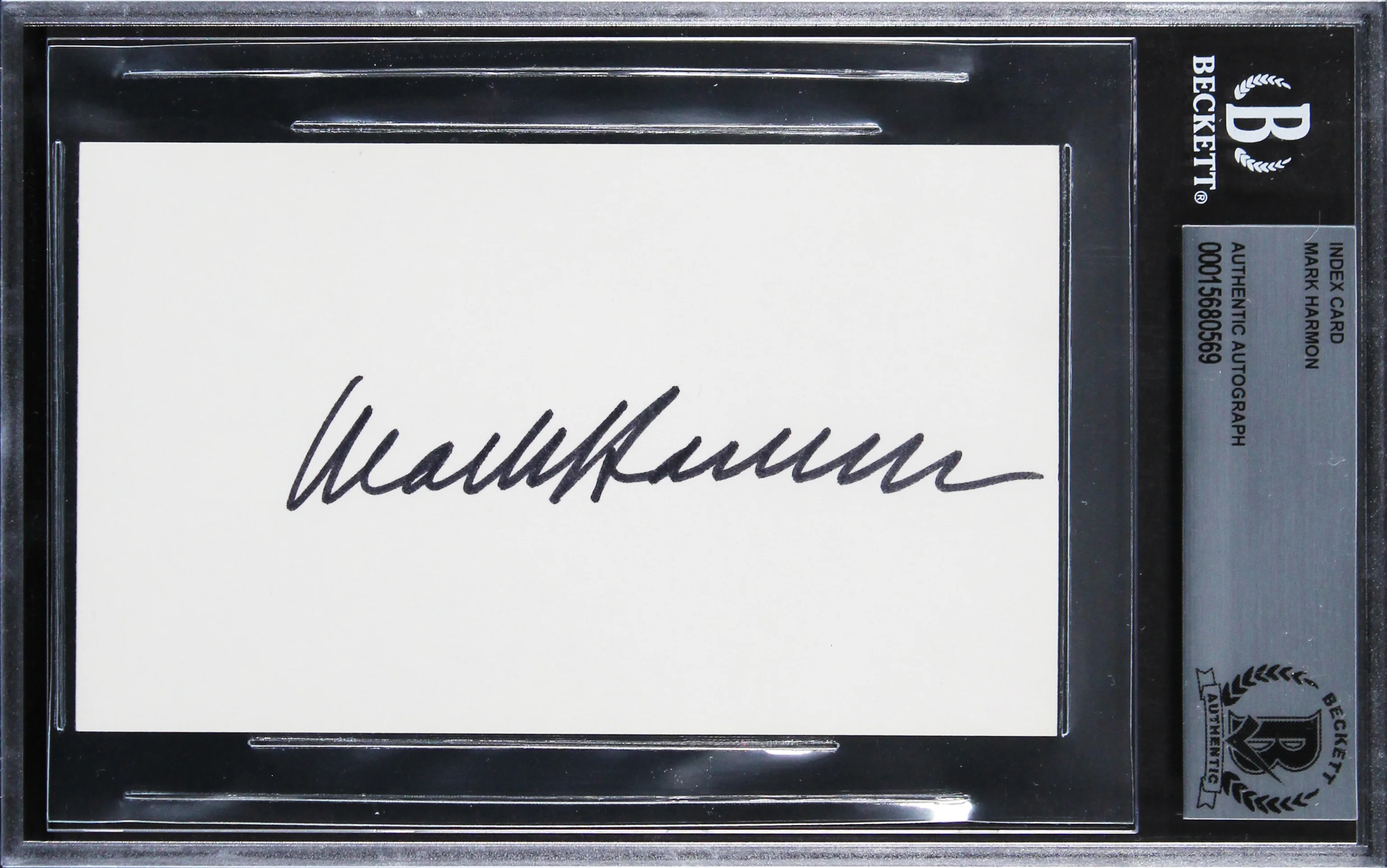 Mark Harmon NCIS Authentic Signed 3x5 Index Card Autographed BAS Slabbed - Image 2