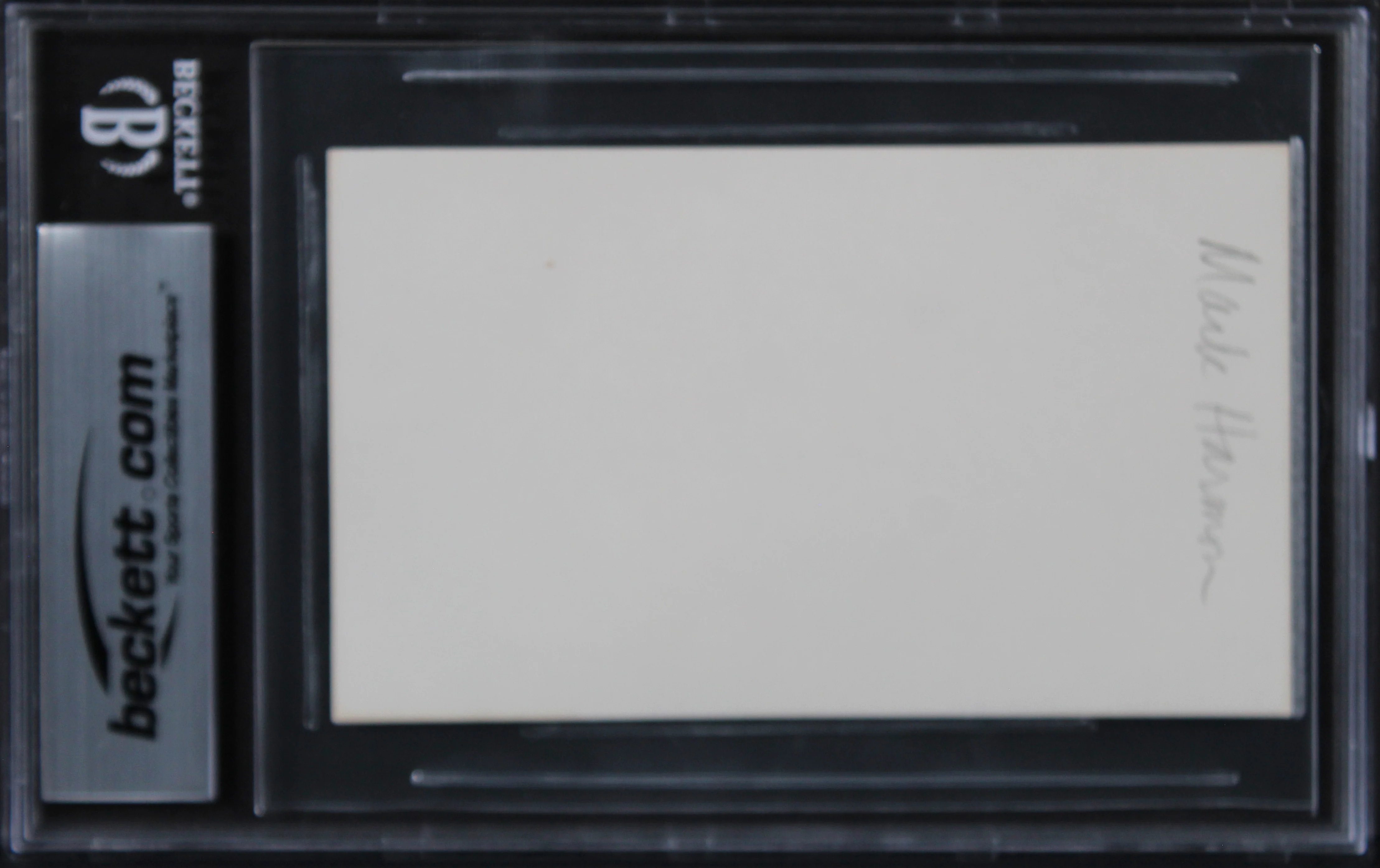 Mark Harmon NCIS Authentic Signed 3x5 Index Card w/ Black Signature BAS Slabbed - Image 3