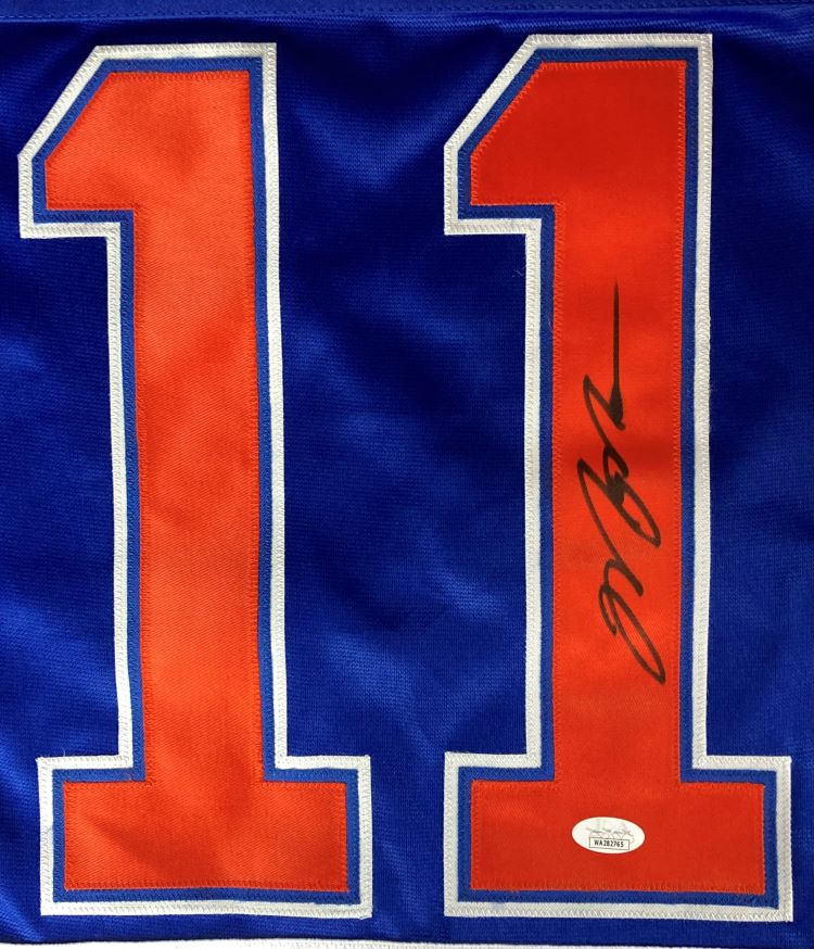 Mark Messier Edmonton Signed Blue Hockey Jersey JSA - Image 2