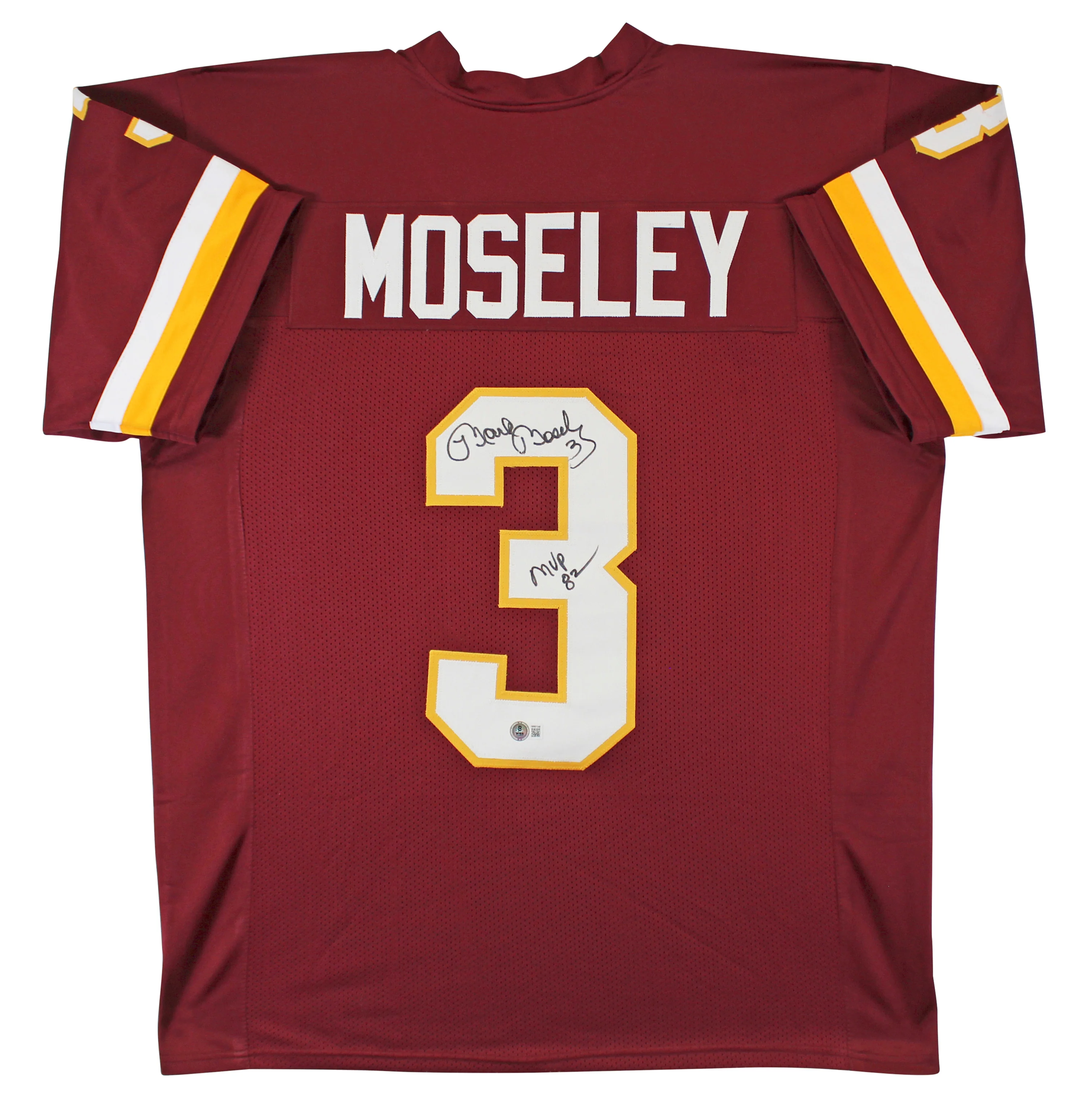 Mark Moseley Authentic Signed Maroon Pro Style Jersey Autographed BAS Witnessed - Image 2