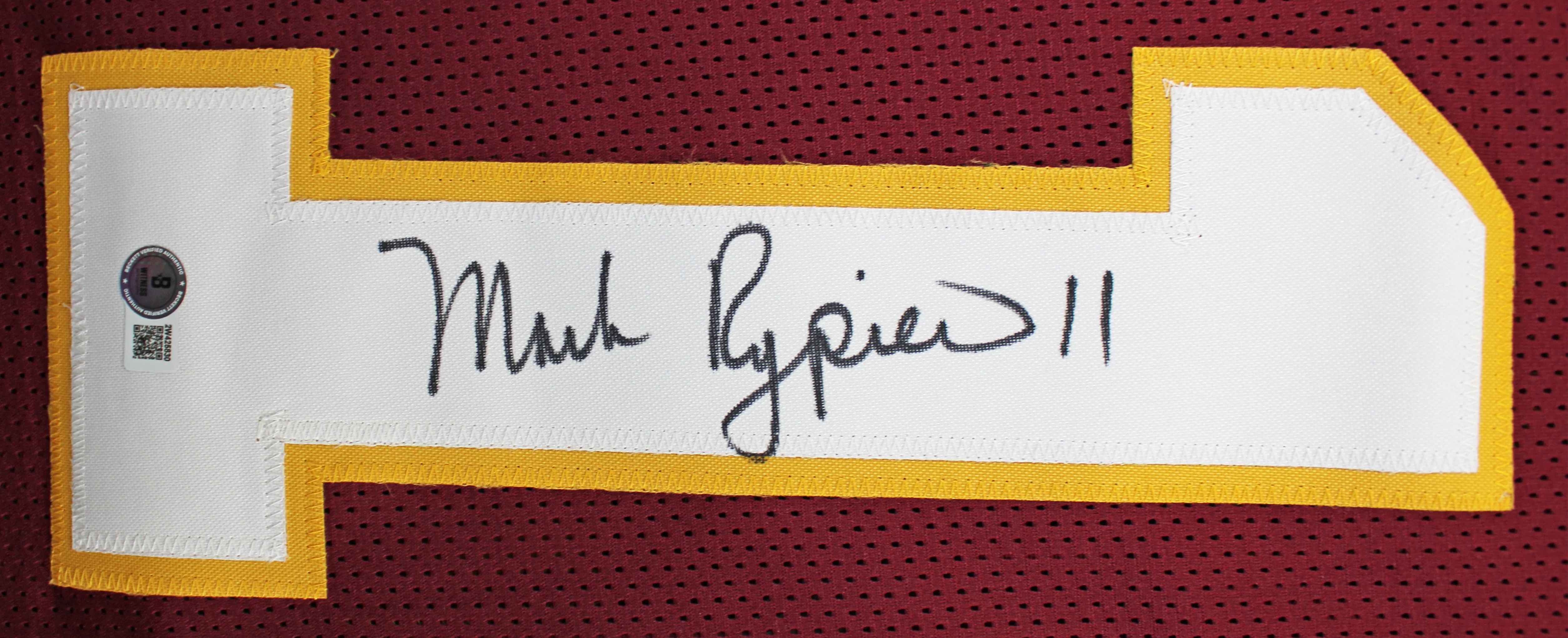 Mark Rypien "SB XXVI MVP" Signed Maroon Pro Style Jersey BAS Witnessed 2 - Image 4