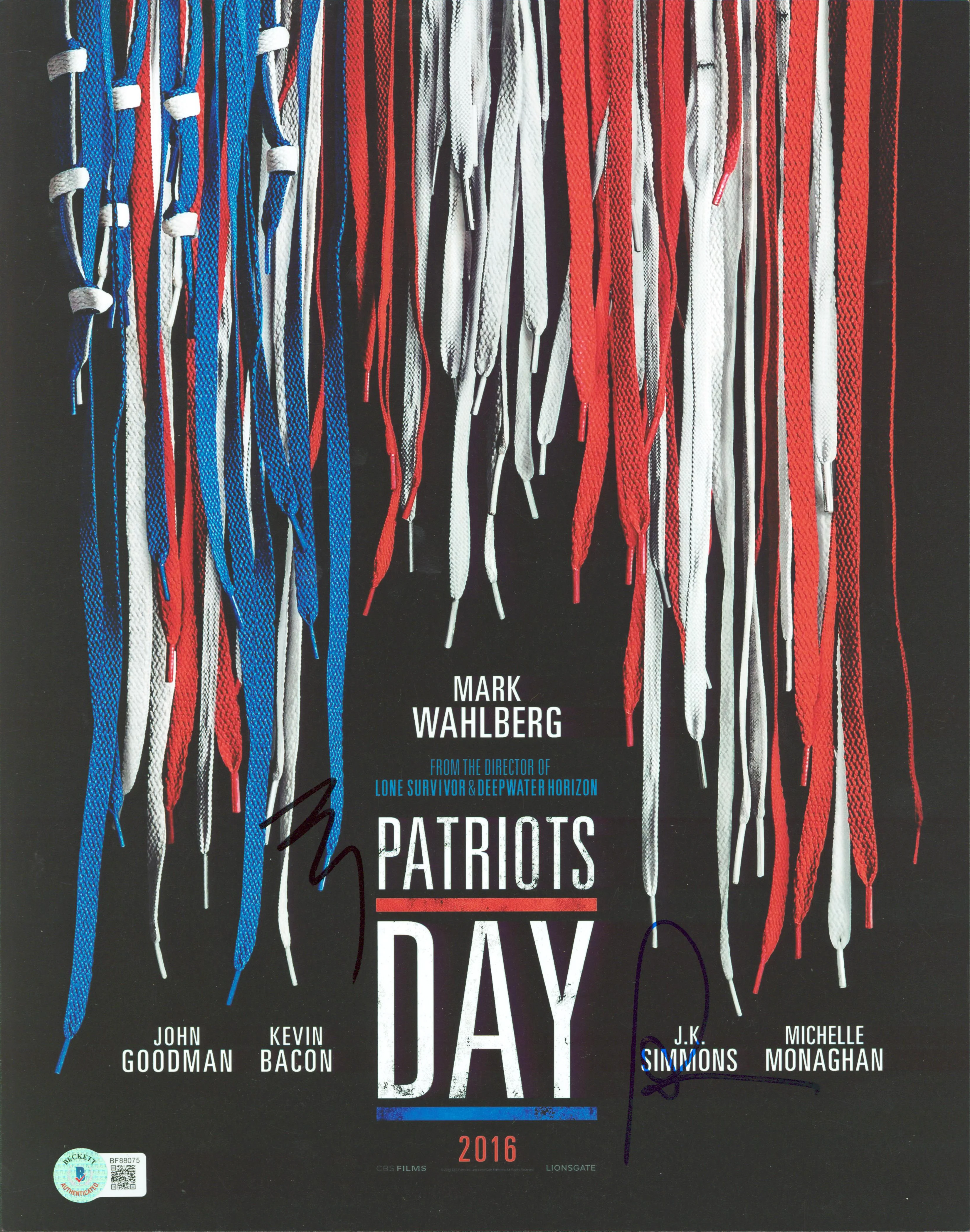 Mark Wahlberg & Peter Berg Patriot's Day Signed 11x14 Photo BAS #BF88075 - Image 2