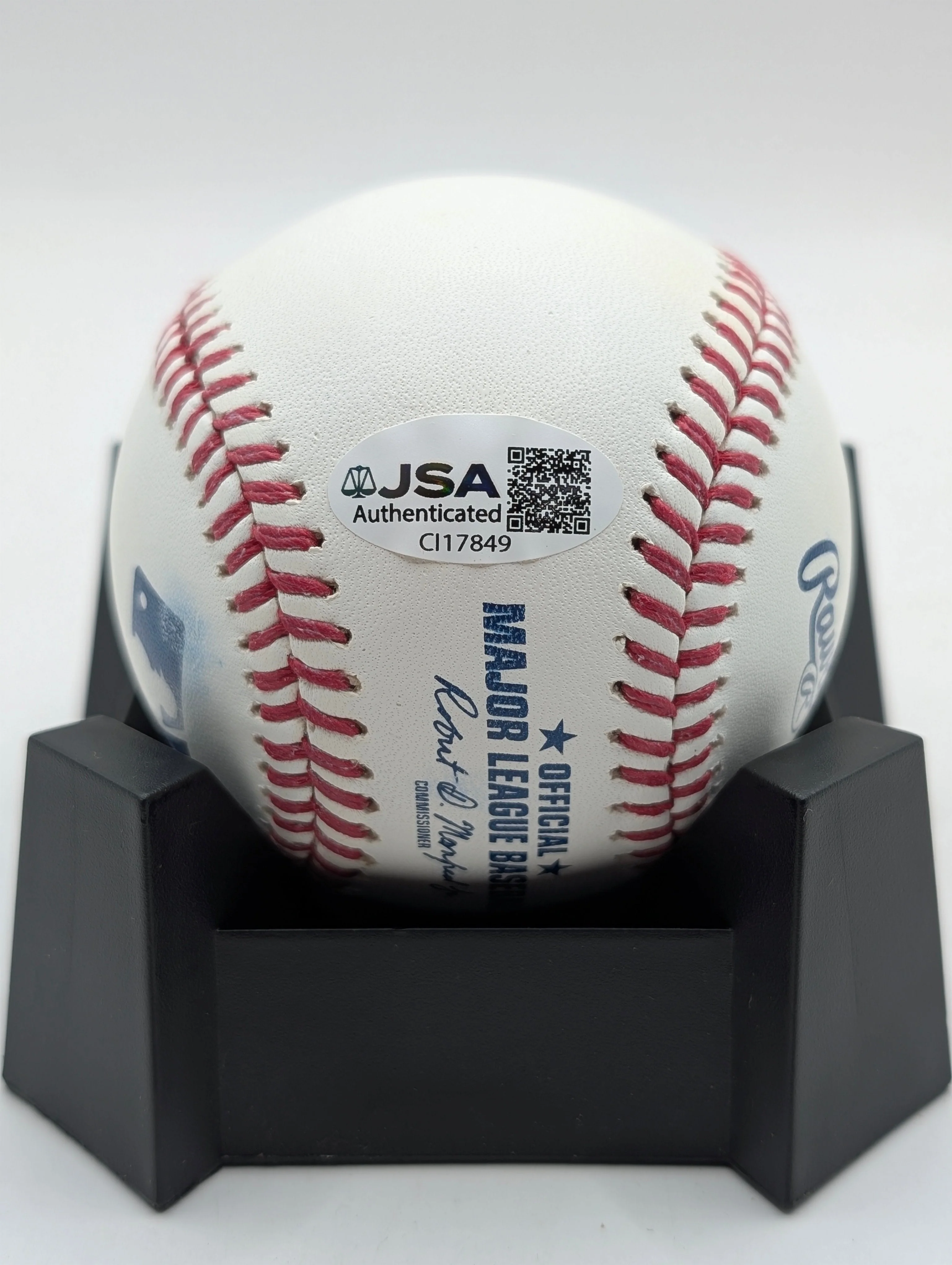 Marquis Grissom Signed MLB Baseball 95 WS Champs Inscription - JSA - Image 2
