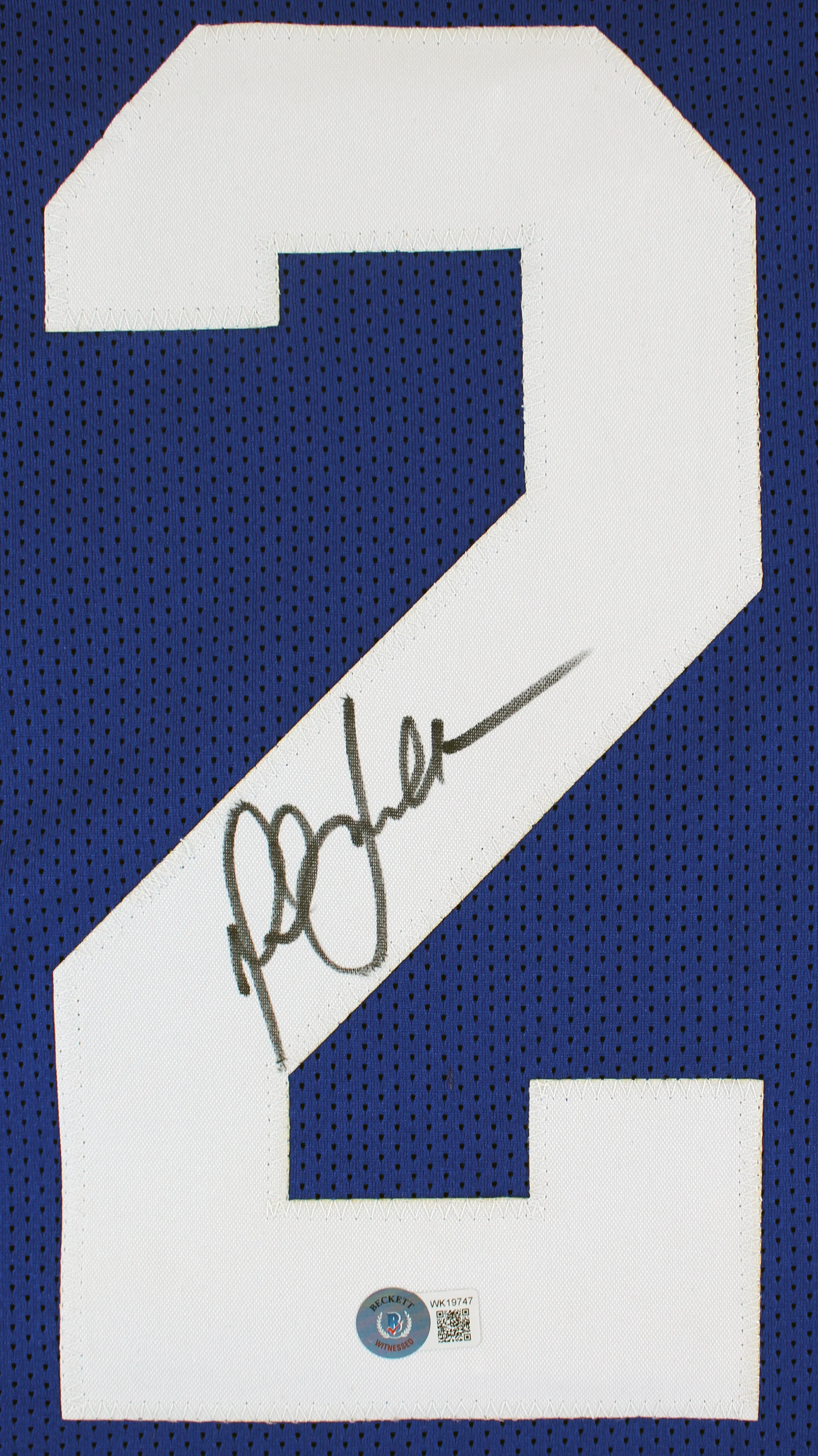 Marshall Faulk Authentic Signed Blue Pro Style Jersey Autographed BAS Witnessed - Image 3