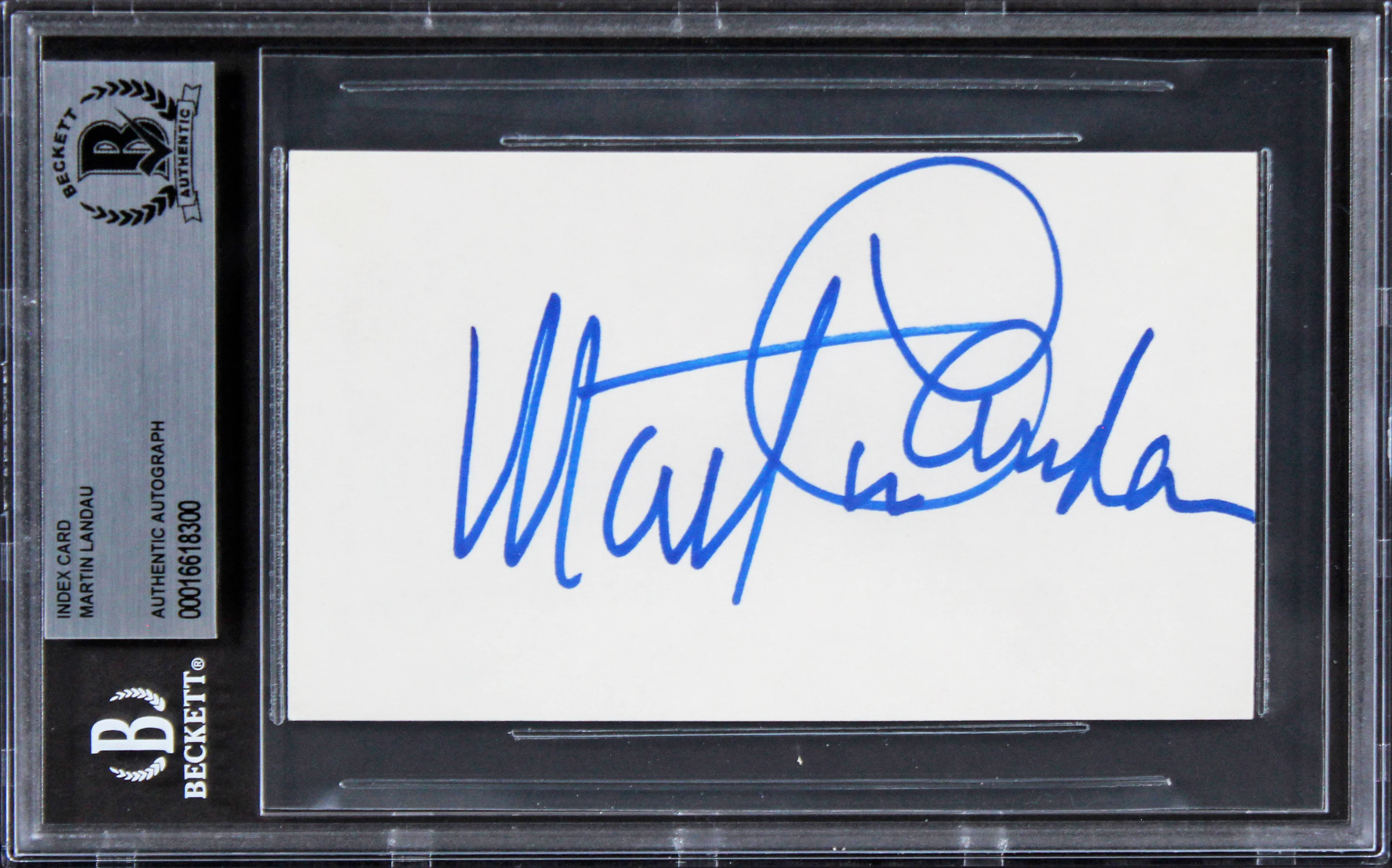 Martin Landau Crimes and Misdemeanors Signed 3x5 Index Card BAS Slabbed 2 - Image 2