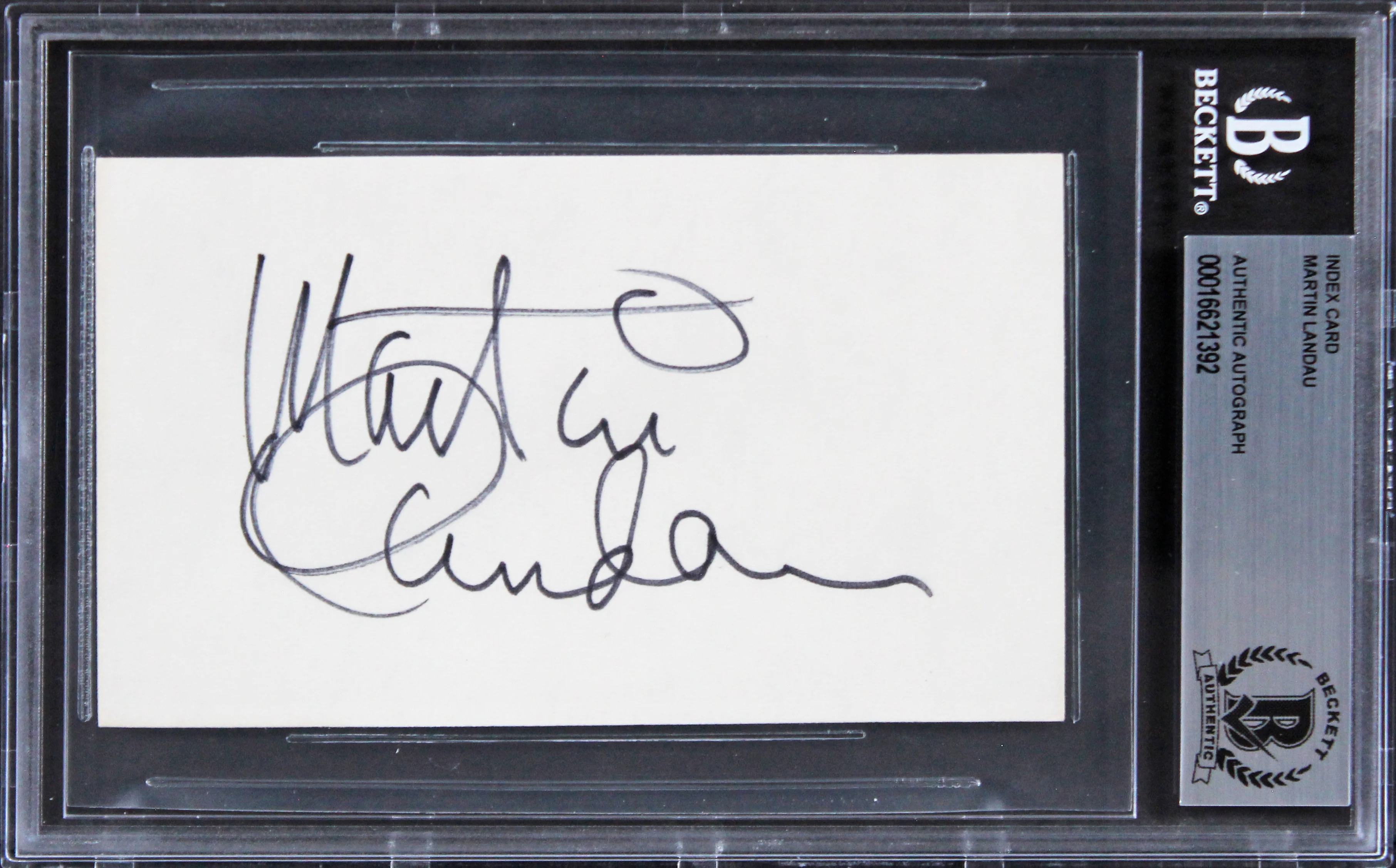 Martin Landau Ed Wood Authentic Signed 3x5 Index Card Autographed BAS Slabbed - Image 2