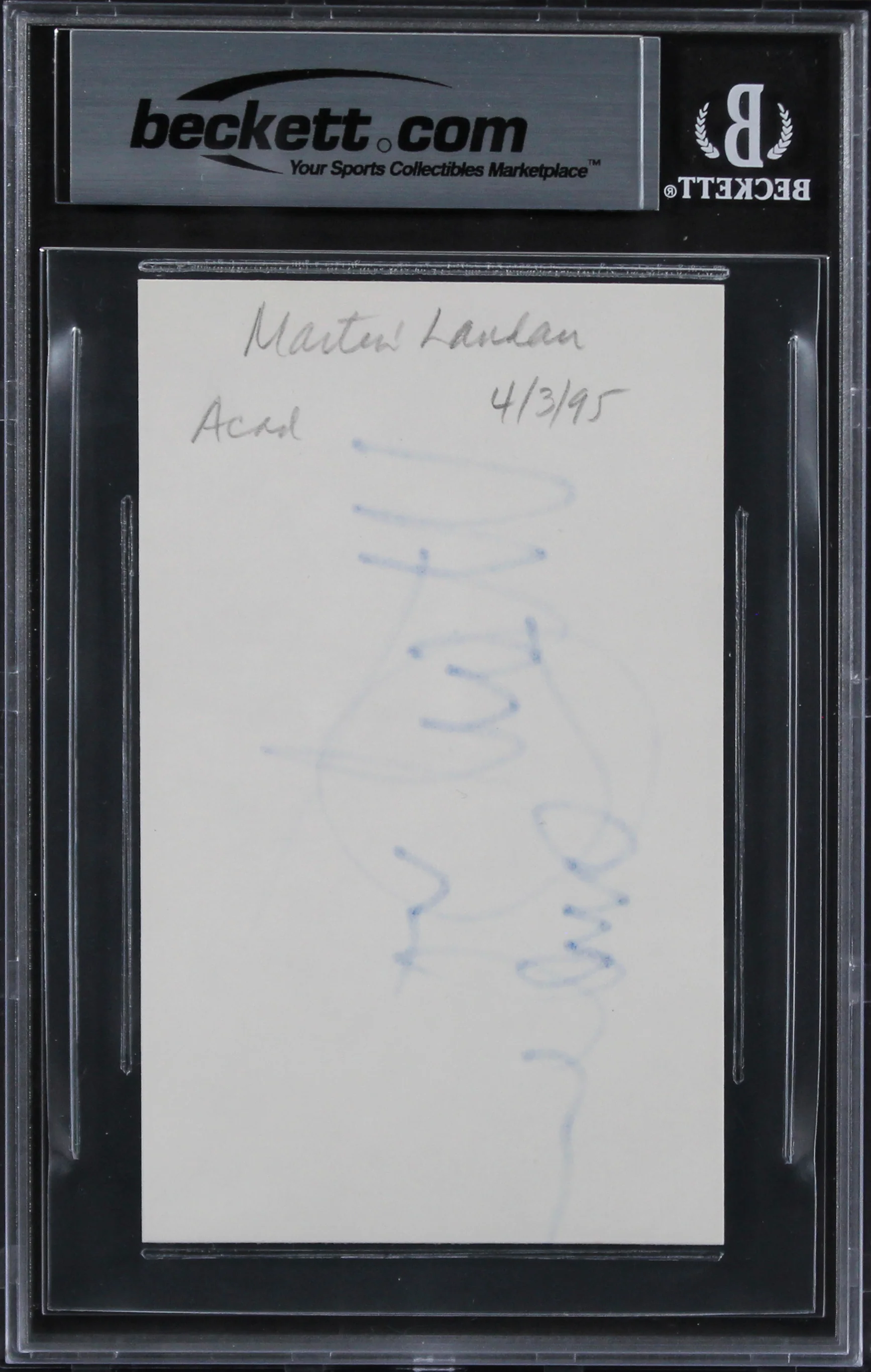 Martin Landau Mission: Impossible Authentic Signed 3x5 Index Card BAS Slabbed - Image 3