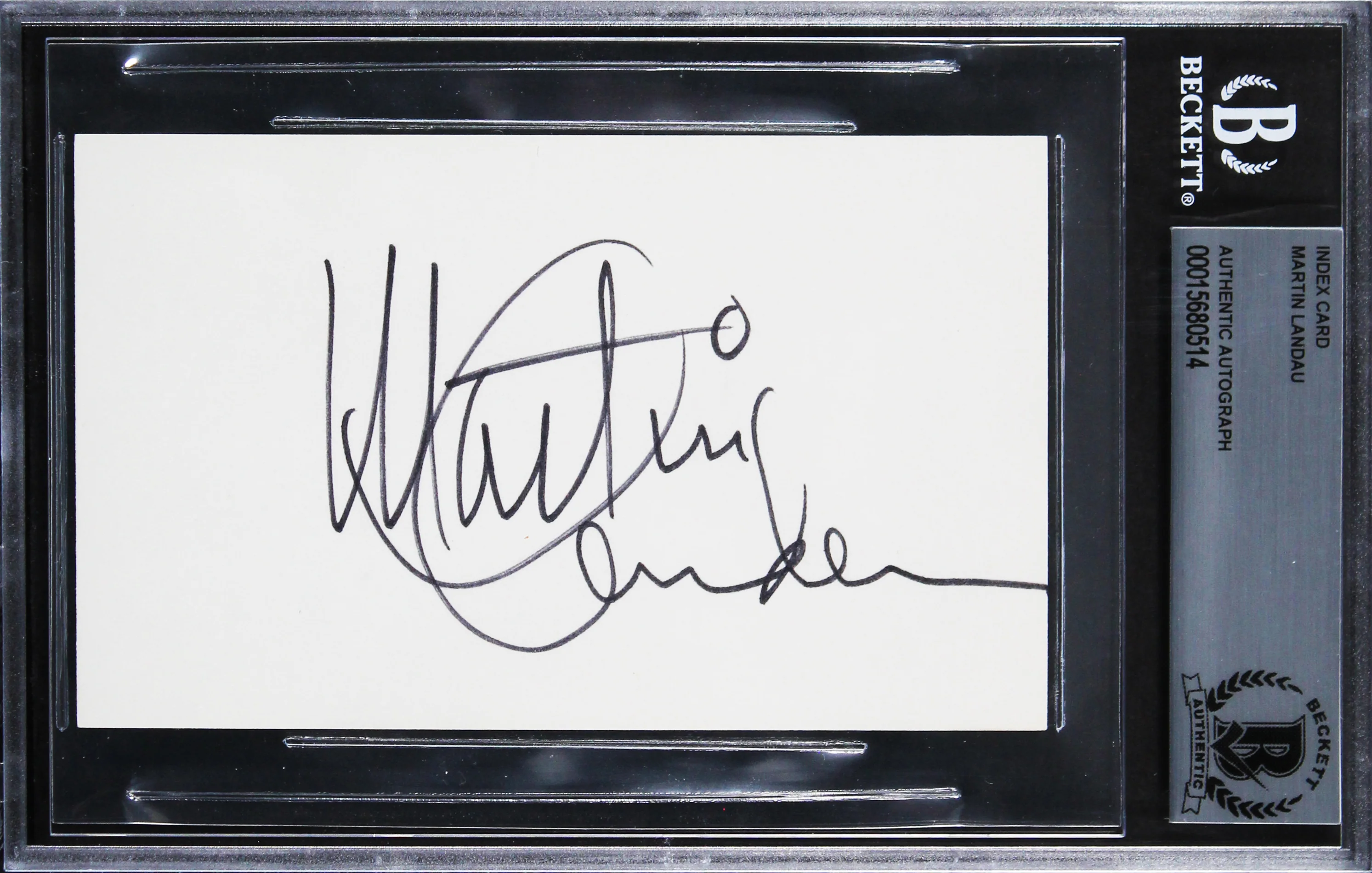 Martin Landau Mission: Impossible Authentic Signed 3x5 Index Card BAS Slabbed - Image 2