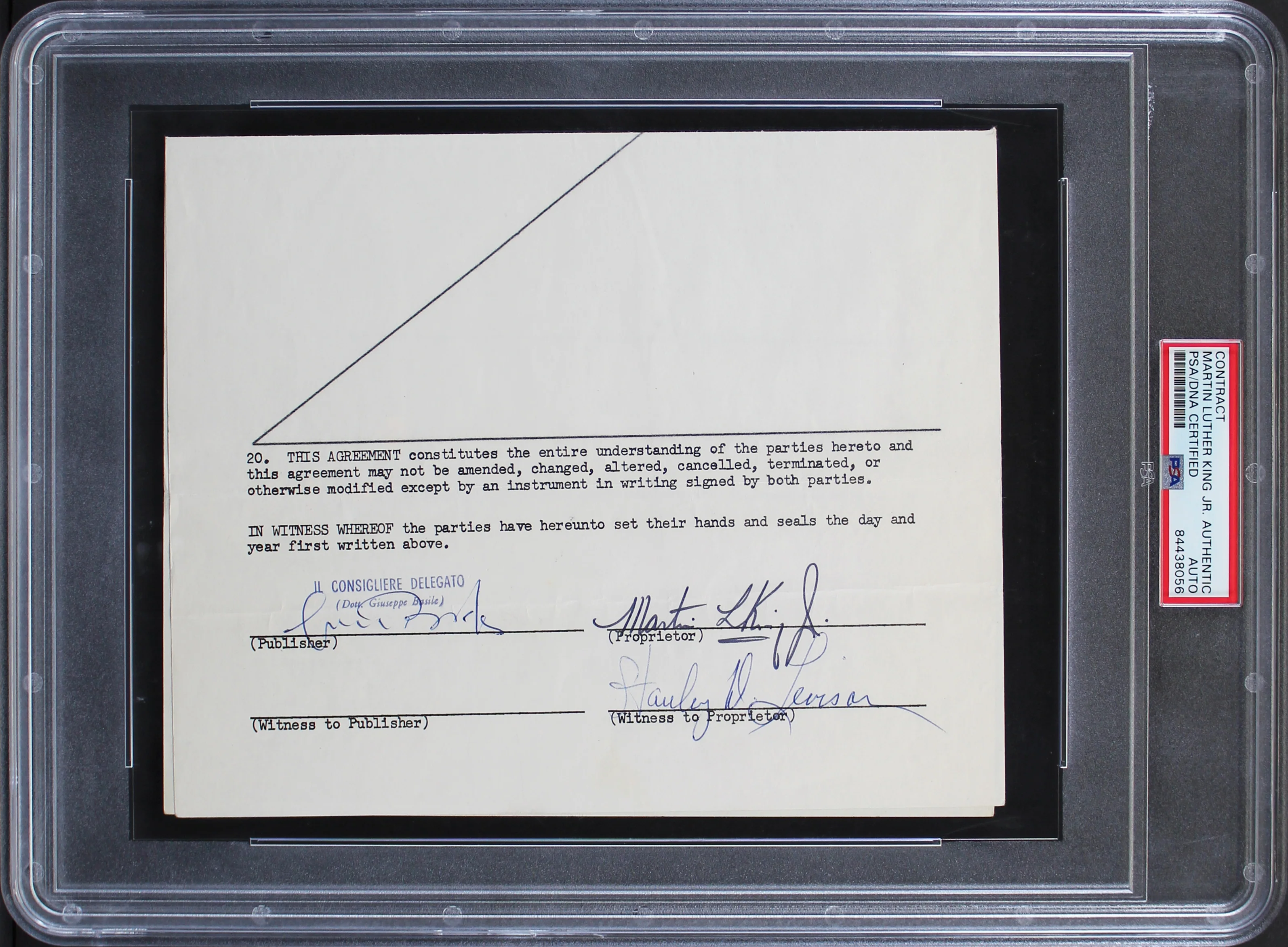 Martin Luther King Jr. Authentic Signed 7x8.5 Partial Contract PSA/DNA Slabbed - Image 2