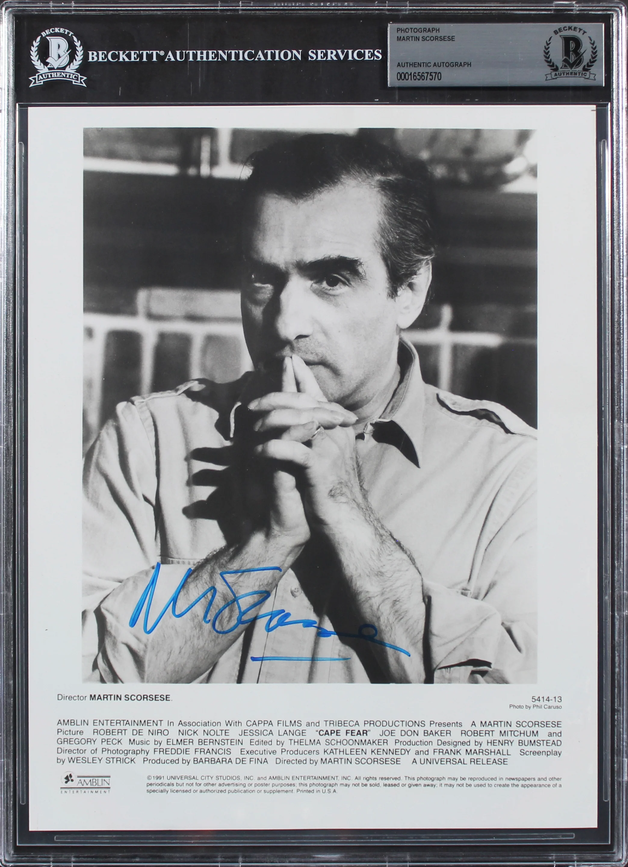 Martin Scorsese Cape Fear Authentic Signed 8x10 Photo Autographed BAS Slabbed - Image 2