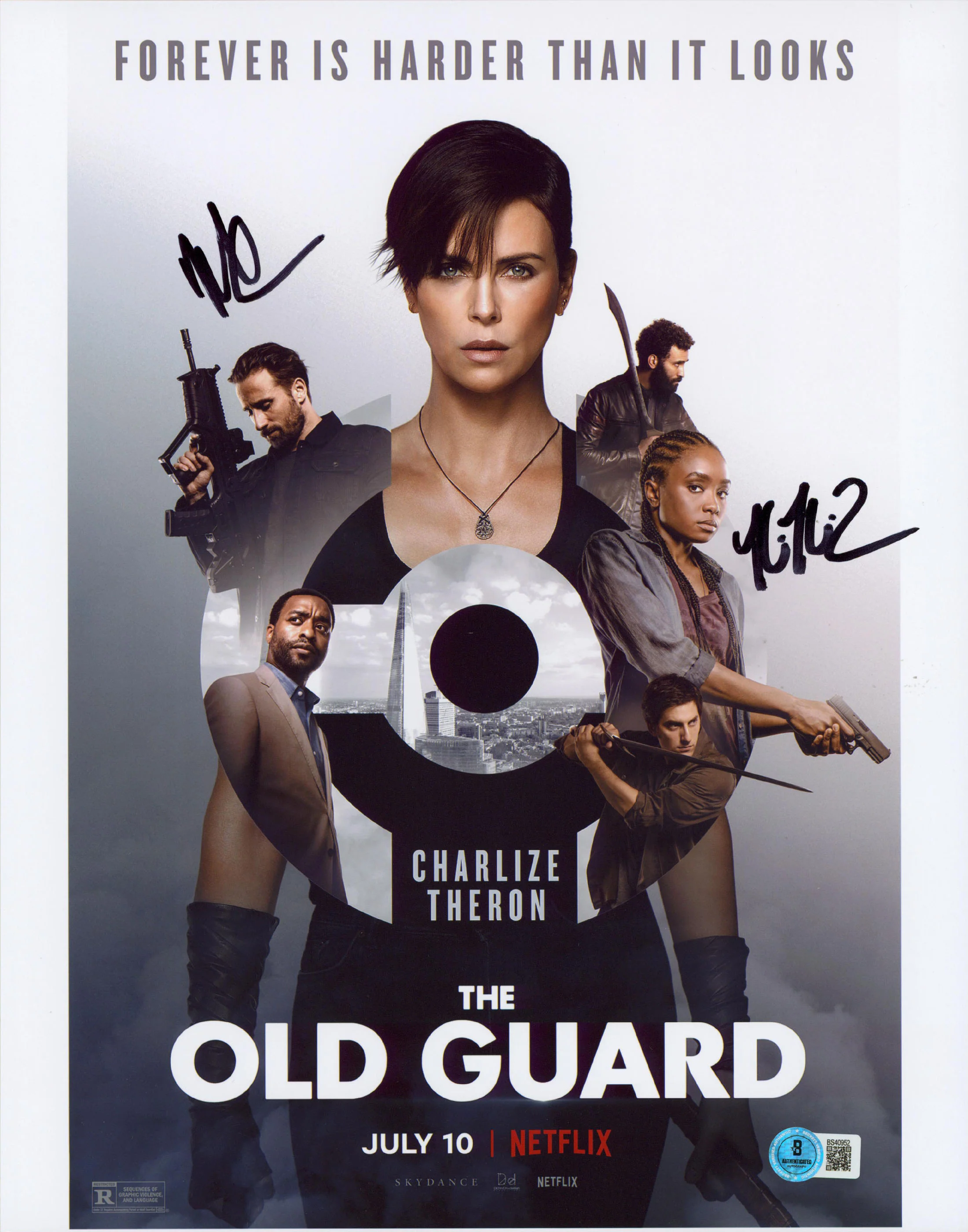 Marwan Kenzari & Kiki Layne The Old Guard Signed 11x14 Photo BAS #BS40952 - Image 2