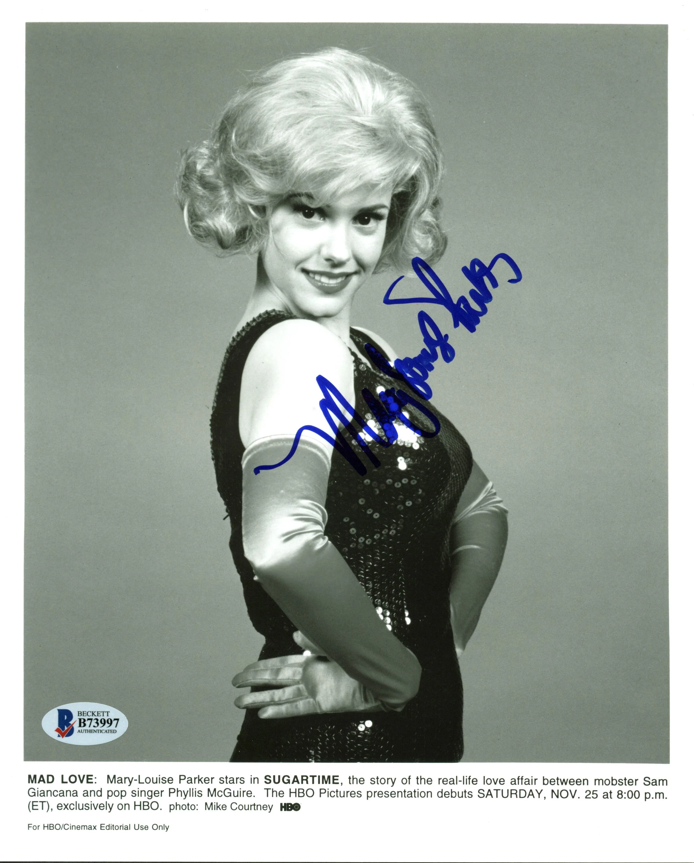 Mary-Louise Parker Sugartime Authentic Signed 8X10 Promotional Photo BAS #B73997