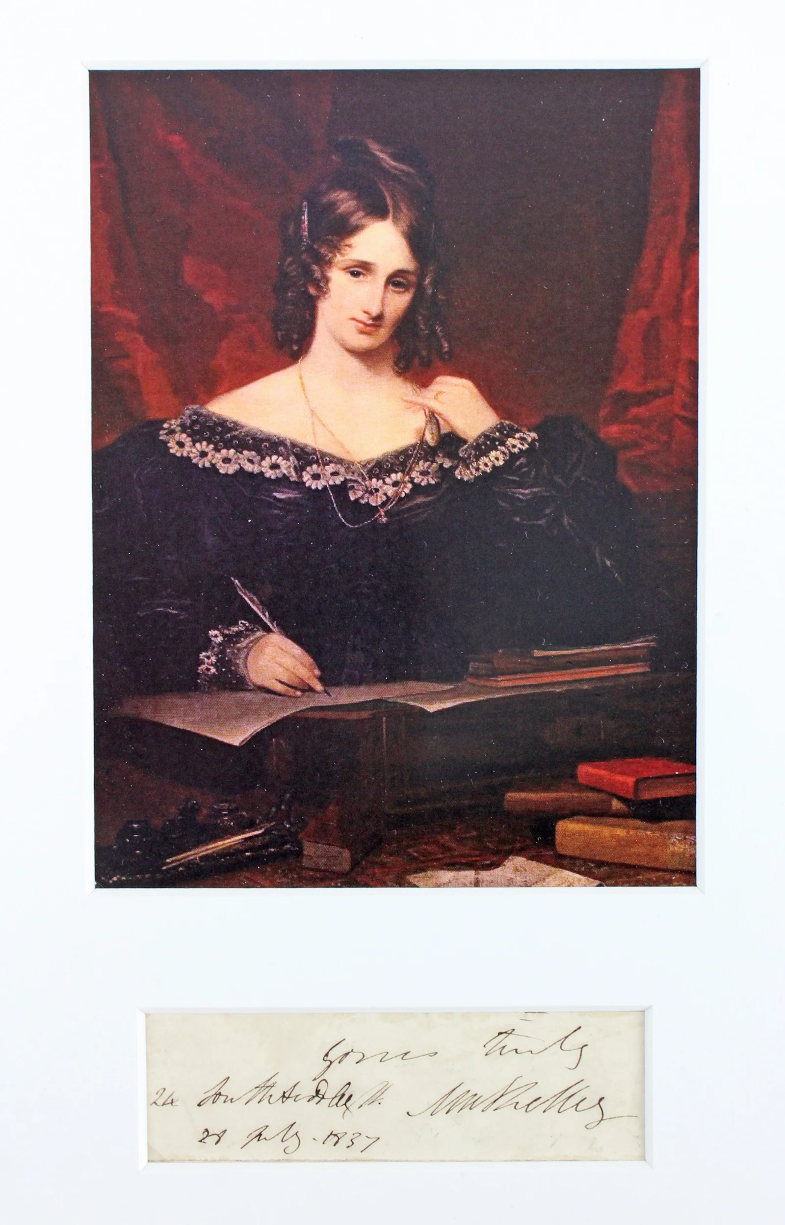 Mary Shelley "Yours Truly" Signed & Matted 1.35x4.75 Cut Signature Display BAS - Image 4