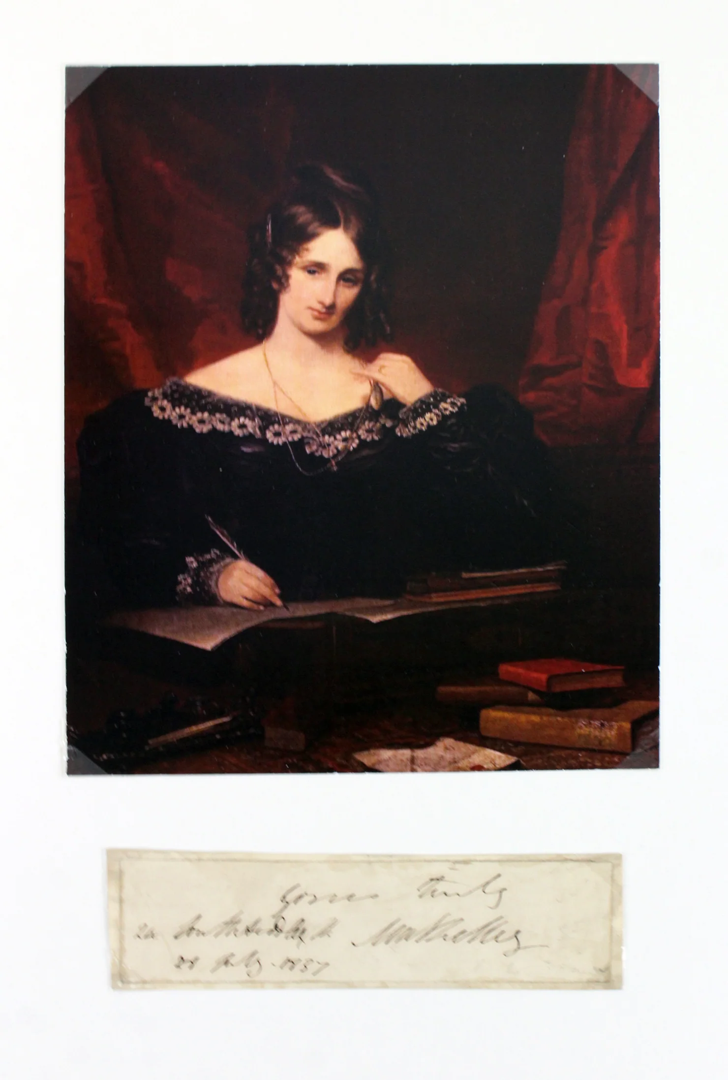 Mary Shelley "Yours Truly" Signed & Matted 1.35x4.75 Cut Signature Display BAS - Image 5
