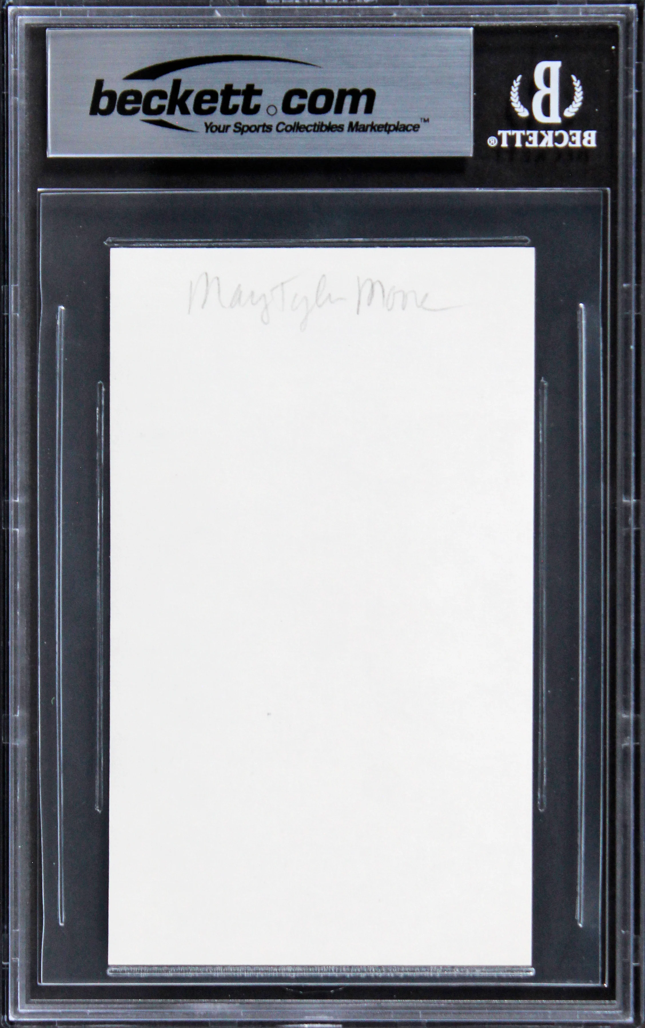 Mary Tyler Moore The Mary Tyler Moore Show Signed 3x5 Index Card BAS Slabbed - Image 3