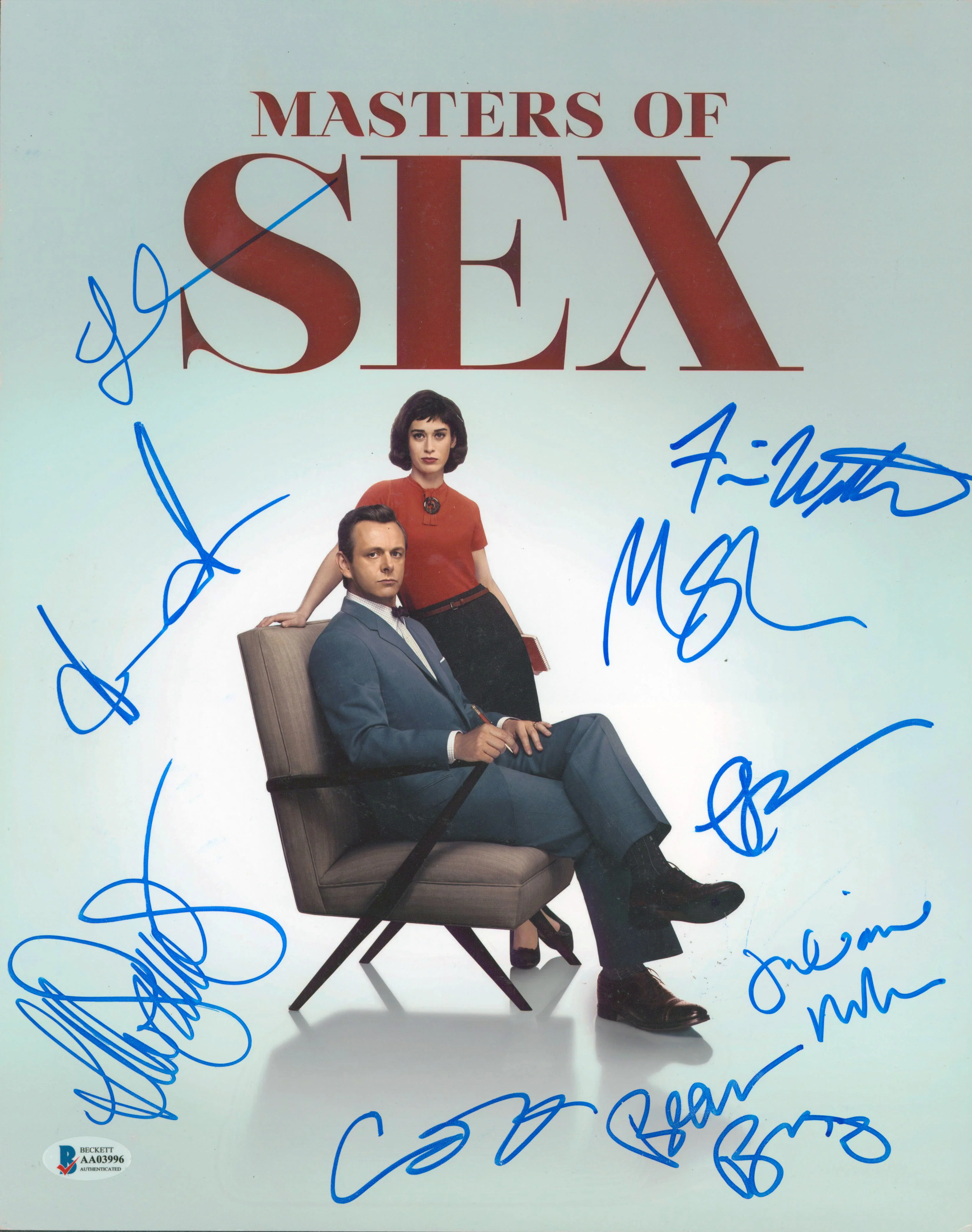 Masters of Sex (9) Sheen, Caplan, Bridges, Janney +5 Signed 11x14 Photo BAS - Image 2