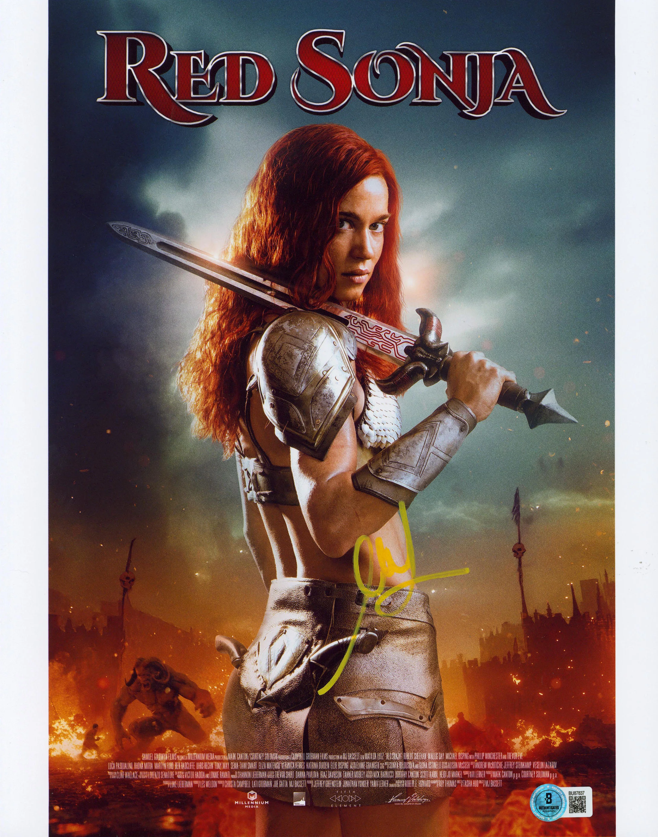 Matilda Lutz Red Sonja Authentic Signed 11x14 Vertical Photo BAS #BU87837 - Image 2