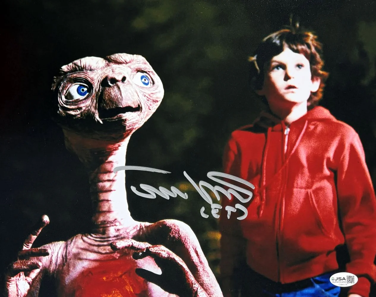Matthew De Merritt Signed 11x14 ET w/ Elliott Photo JSA