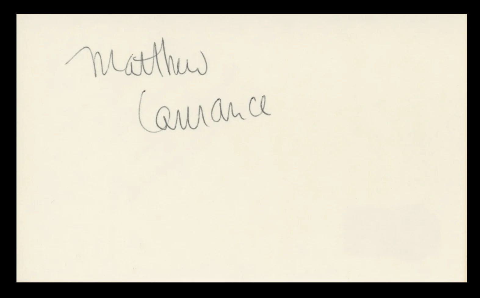 Matthew Lawrence Mrs. Doubtfire Authentic Signed 3x5 Index Card BAS #BV59094 - Image 2
