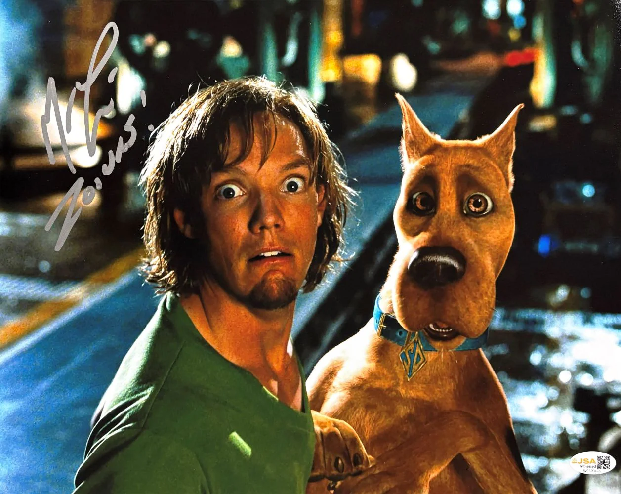 Matthew Lillard Signed 11x14 Scooby-Doo Photo Zoinks Inscribed JSA QR