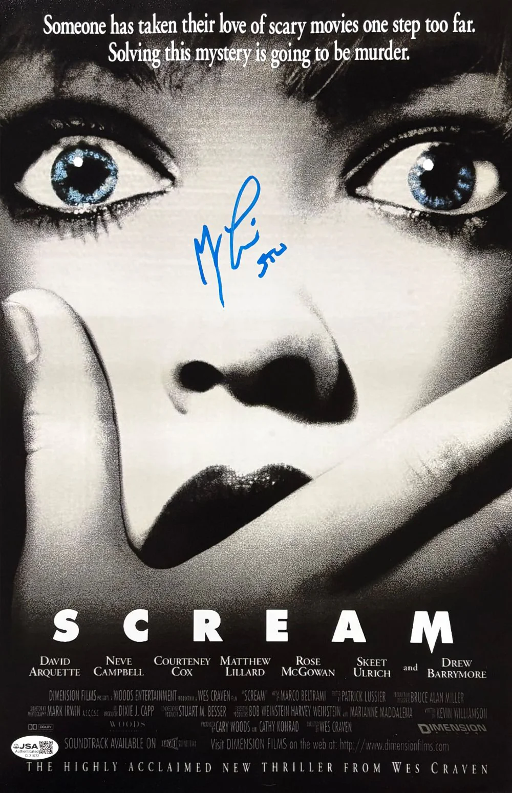 Matthew Lillard Signed 11x17 Scream Photo Stu Inscribed JSA QR