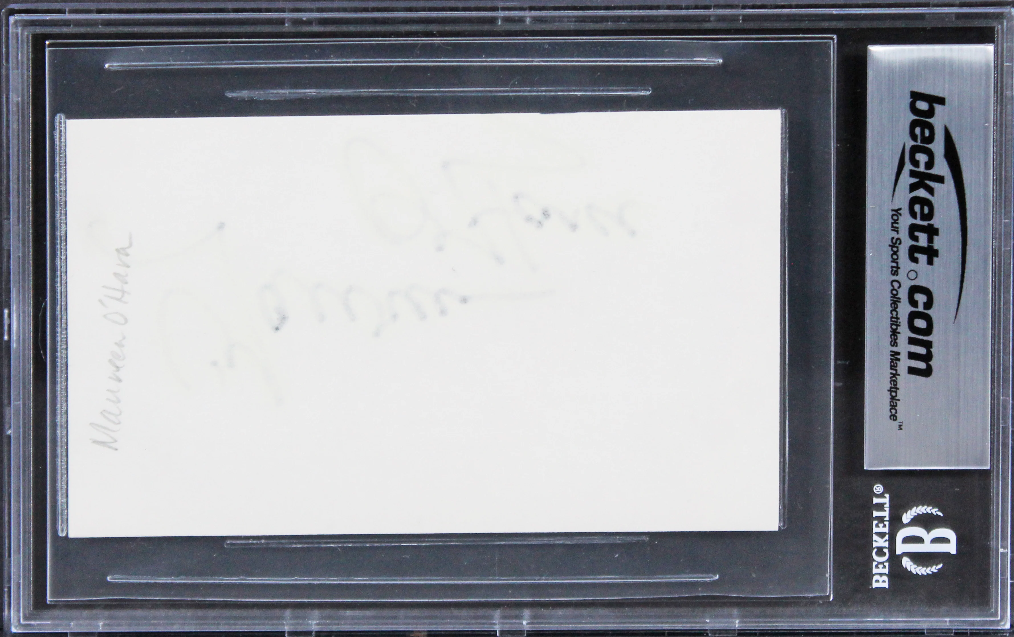 Maureen O'Hara The Quiet Man Authentic Signed 3x5 Index Card BAS Slabbed 4 - Image 3